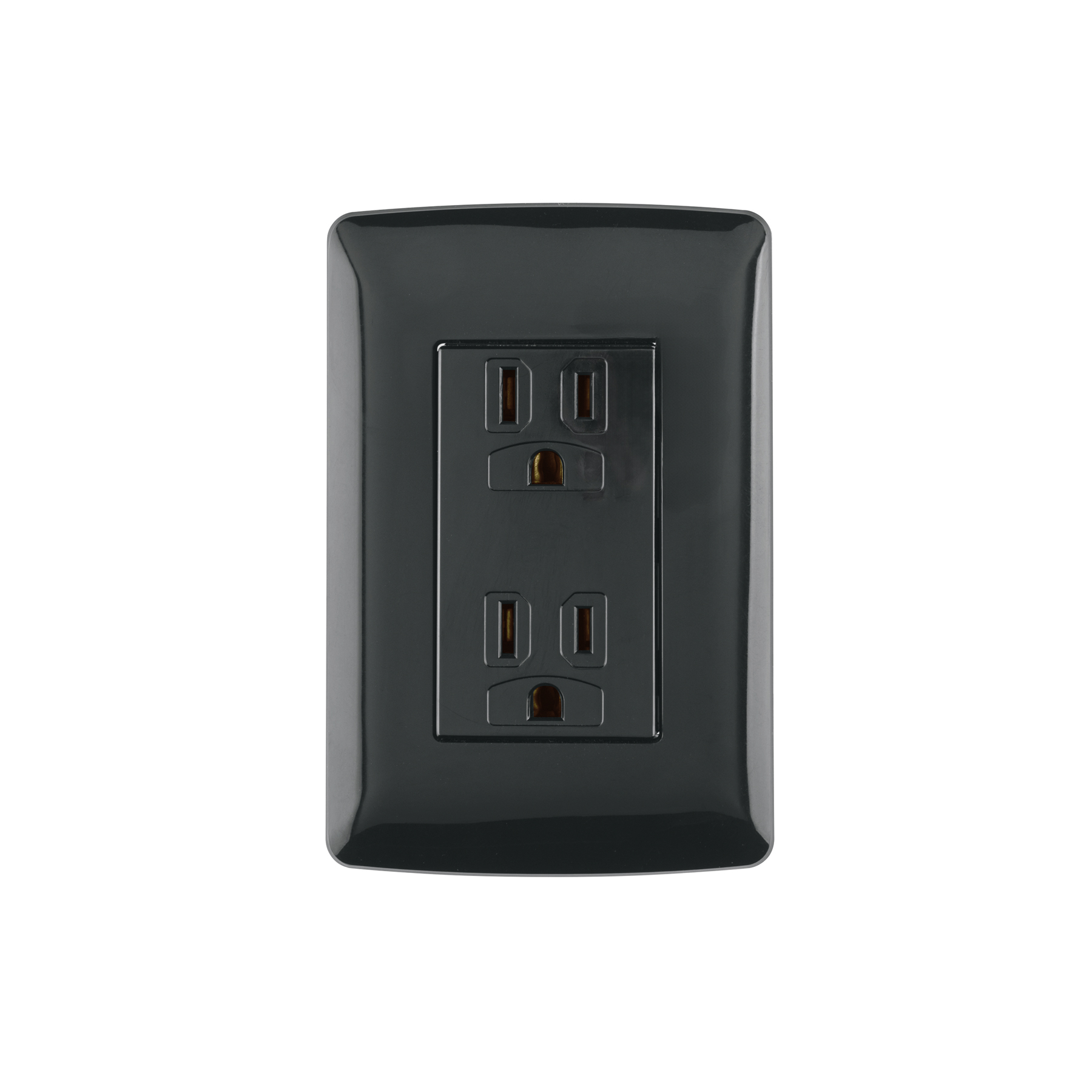 Contacto dúplex aterrizado, color negro, línea Italiana