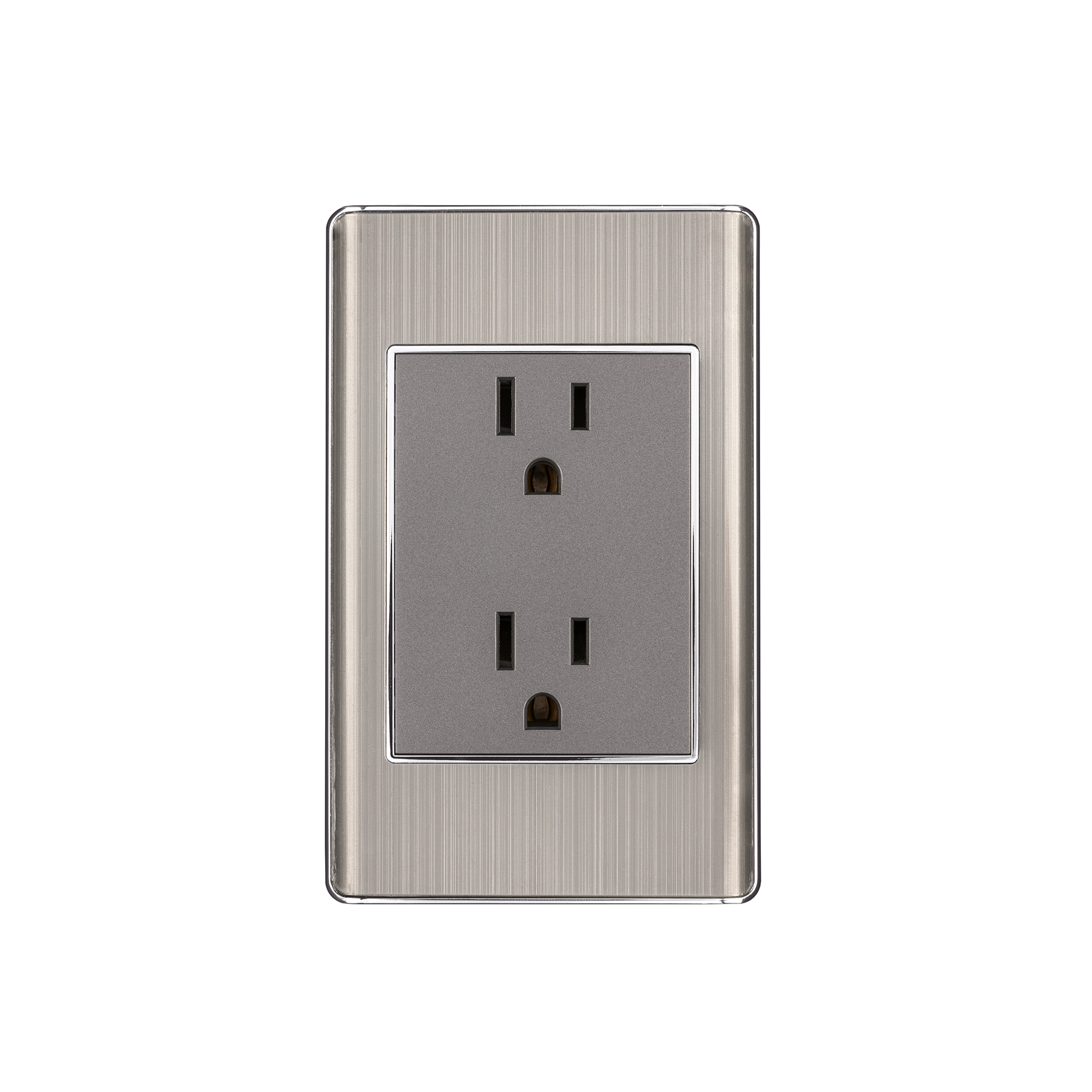 Placa armada acero inox contacto dúplex 3 módulos, Lisboa