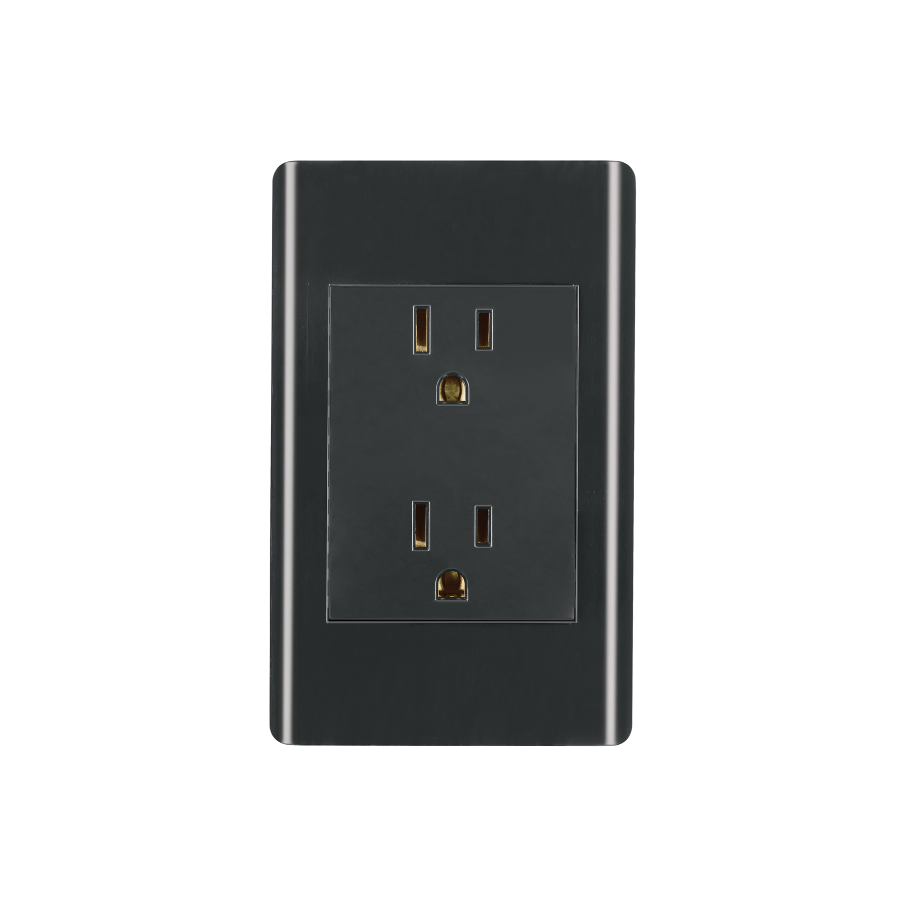 Placa armada negra contacto dúplex 3 módulos, Lisboa