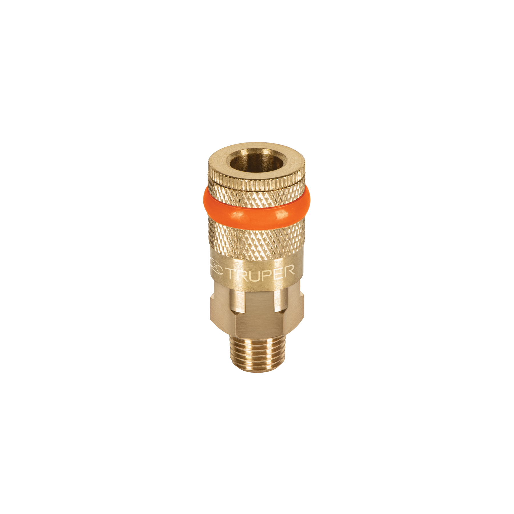Cople rápido de latón, macho, cuerda 1/4' NPT, TRUPER