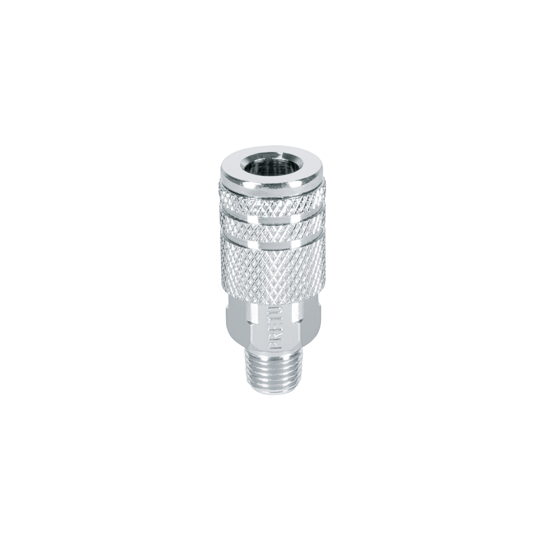 Cople rápido de acero, macho, cuerda 1/4' NPT, PRETUL