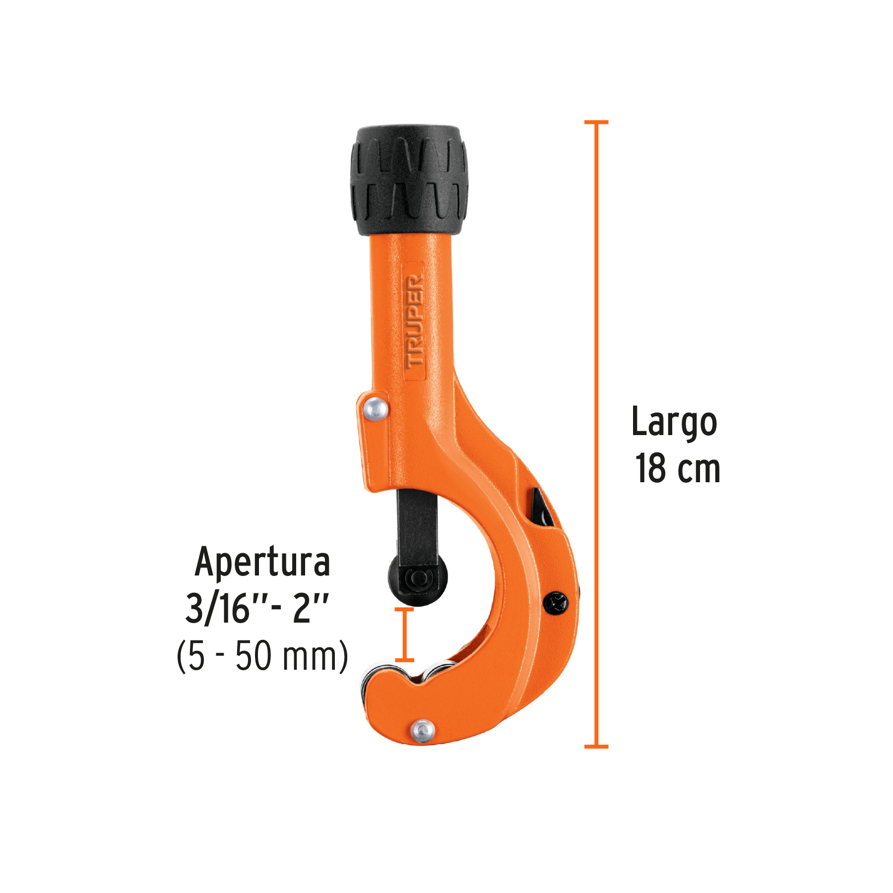 Cortador de tubo de cobre 3/16' a 2' cuchilla 18 mm, Truper - Imagen 3