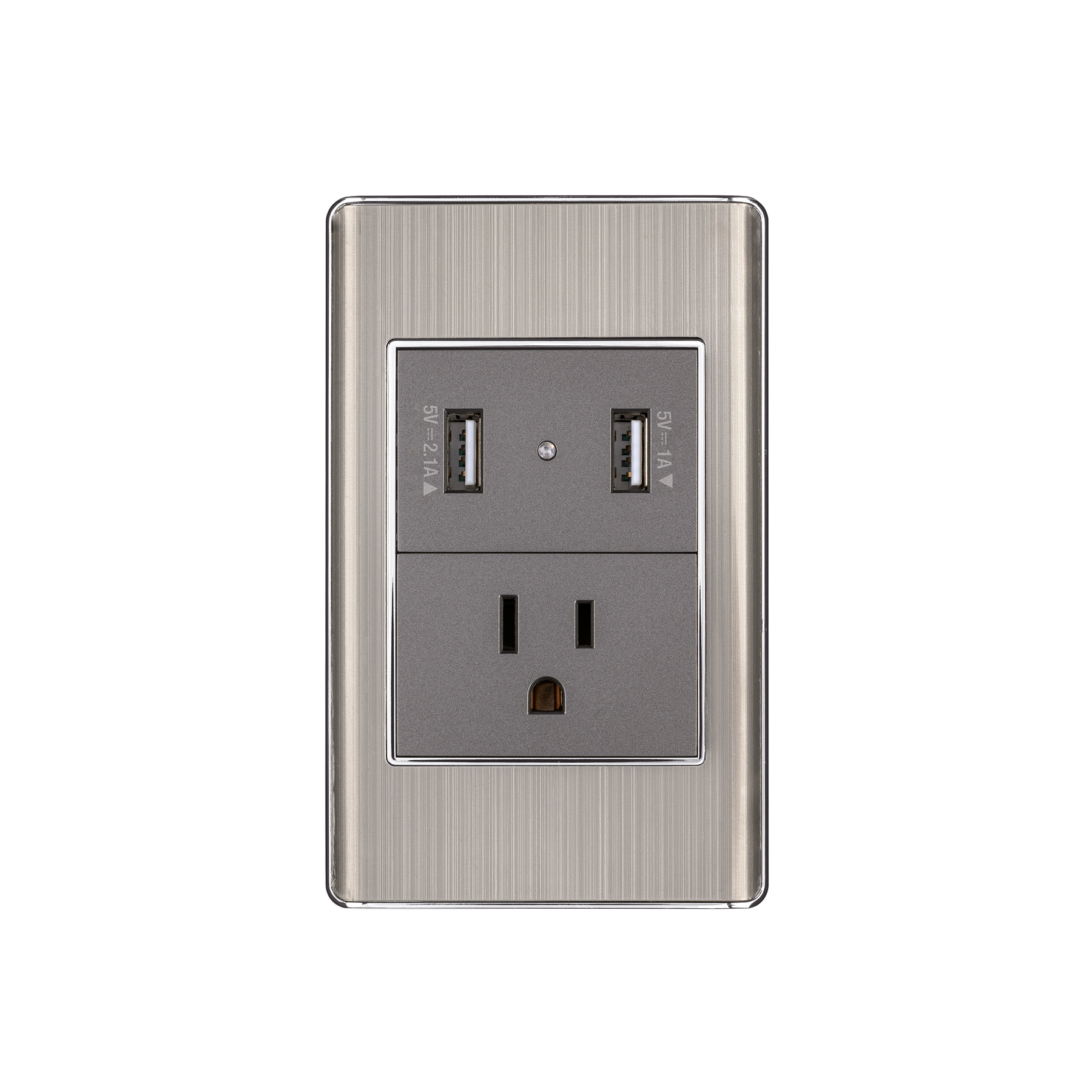 Placa armada acero contacto y 2 puertos USB 1.5 mód, Lisboa