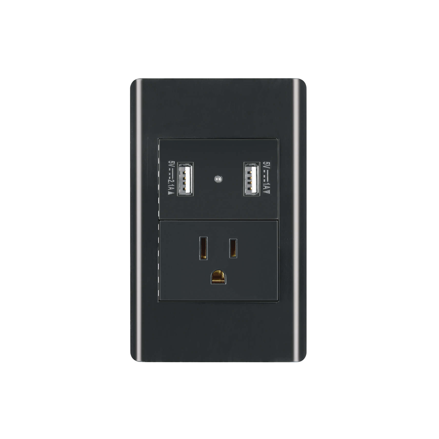 Placa armada negra contacto y 2 puertos USB 1.5 mód, Lisboa