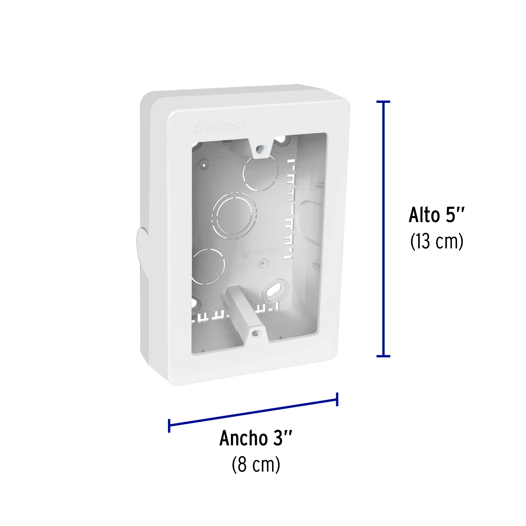 Caja de contactos para canaleta 3' x 5', blanca, Volteck - Imagen 3