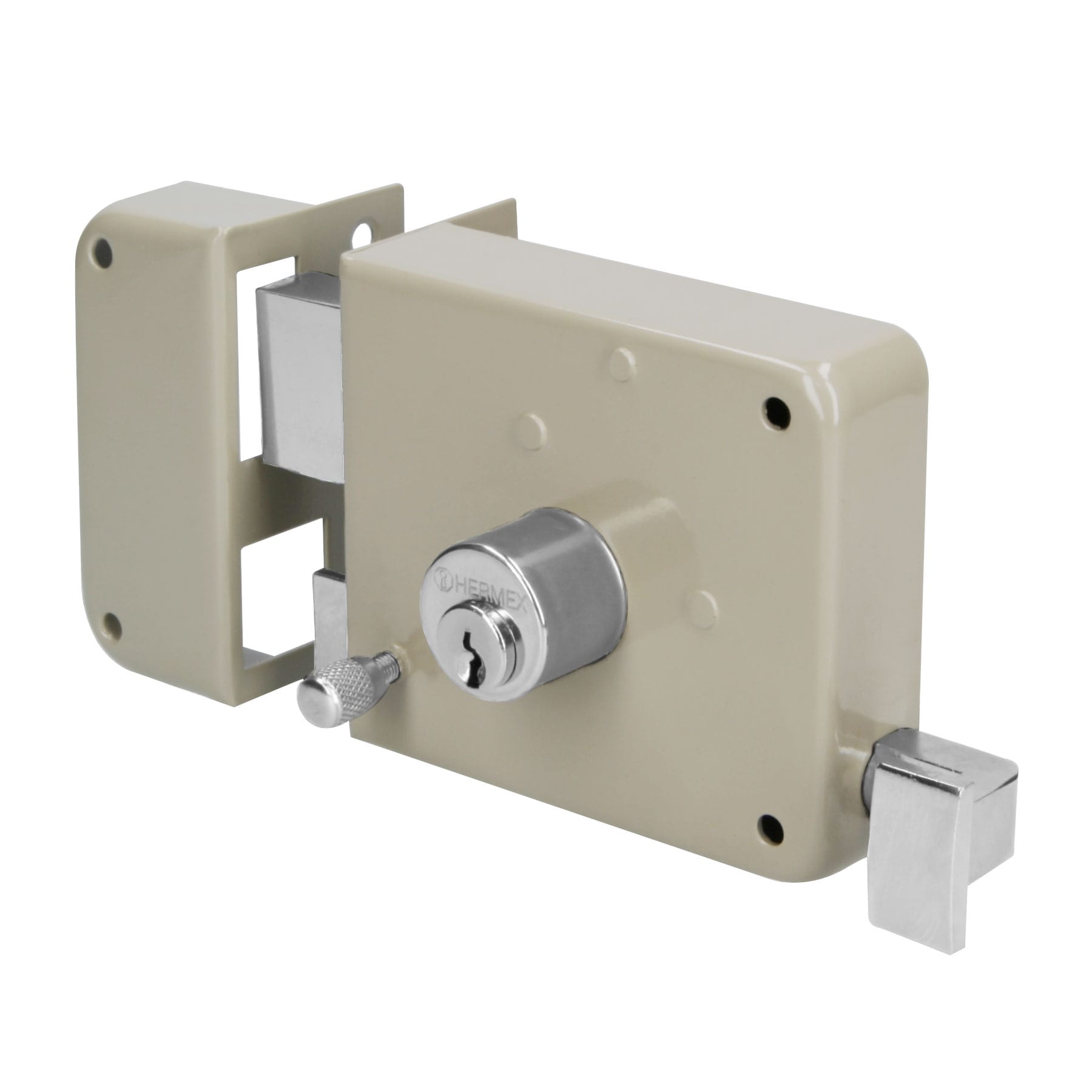 Cerradura sobreponer izq instala-fácil, caja, HERMEX BASIC