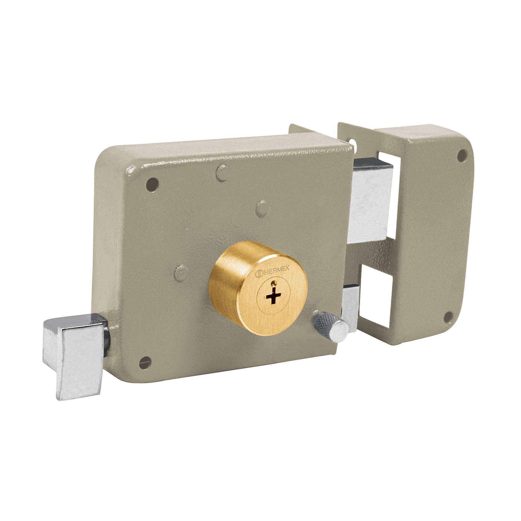 Cerradura sobreponer derecha clásica, llave tetra, blíster