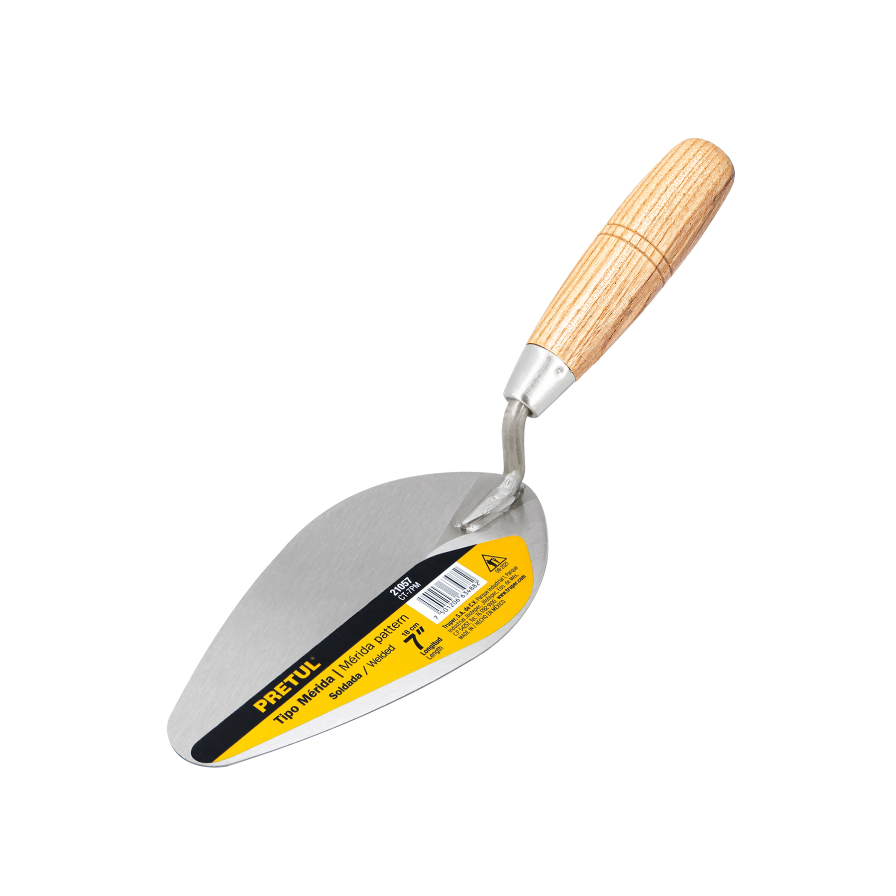 Cuchara para albañil 7' tipo Mérida, PRETUL