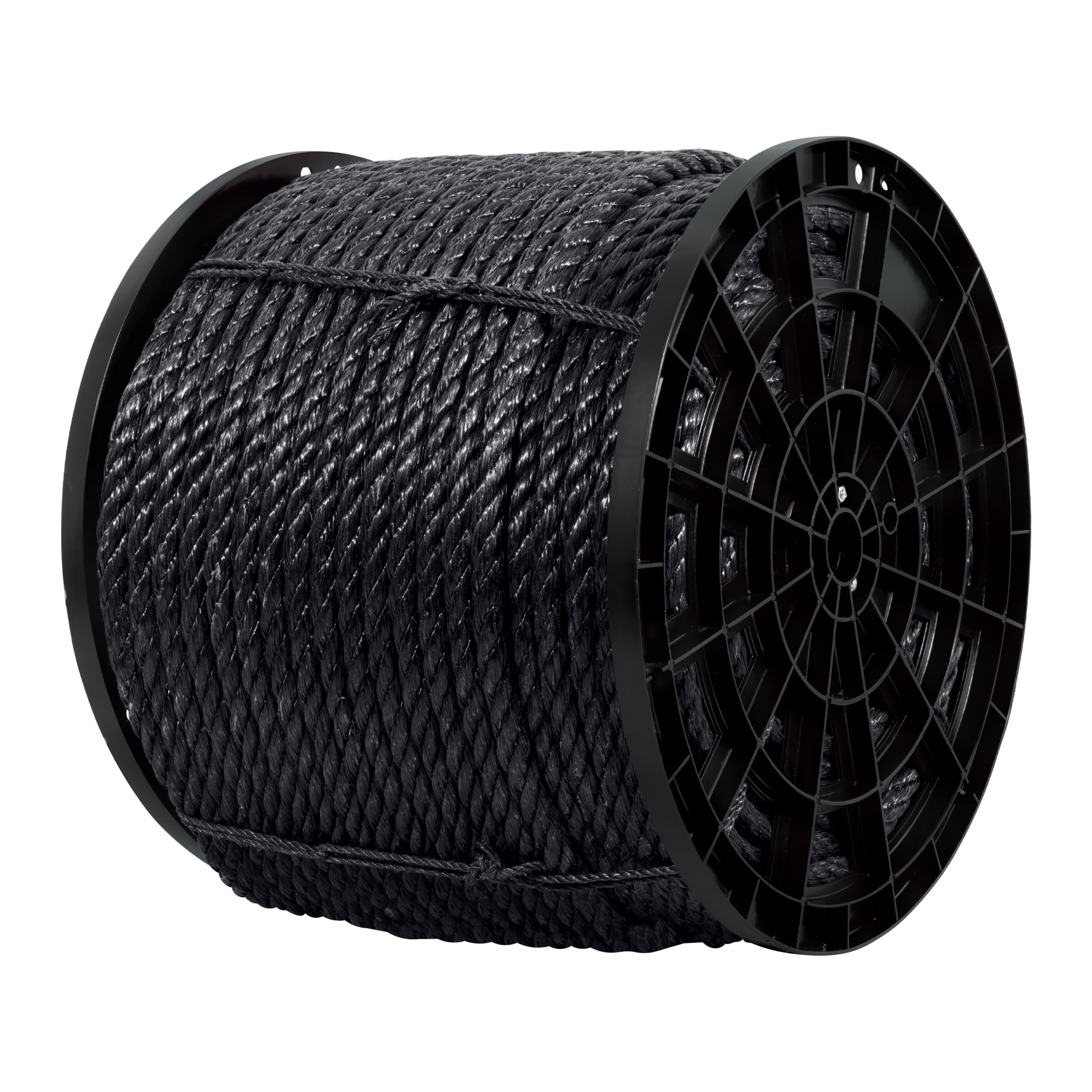 Kilo de cuerda negra de polipropileno 19 mm, carrete 30kg