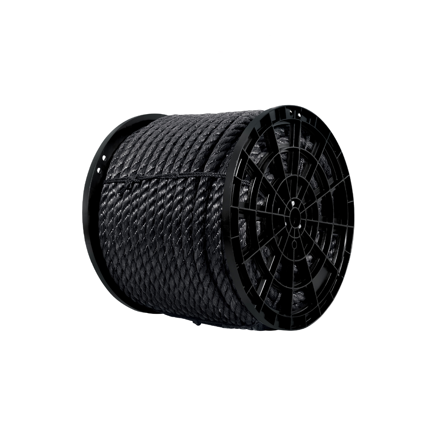 Kilo de cuerda negra de polipropileno 25 mm, carrete 30kg