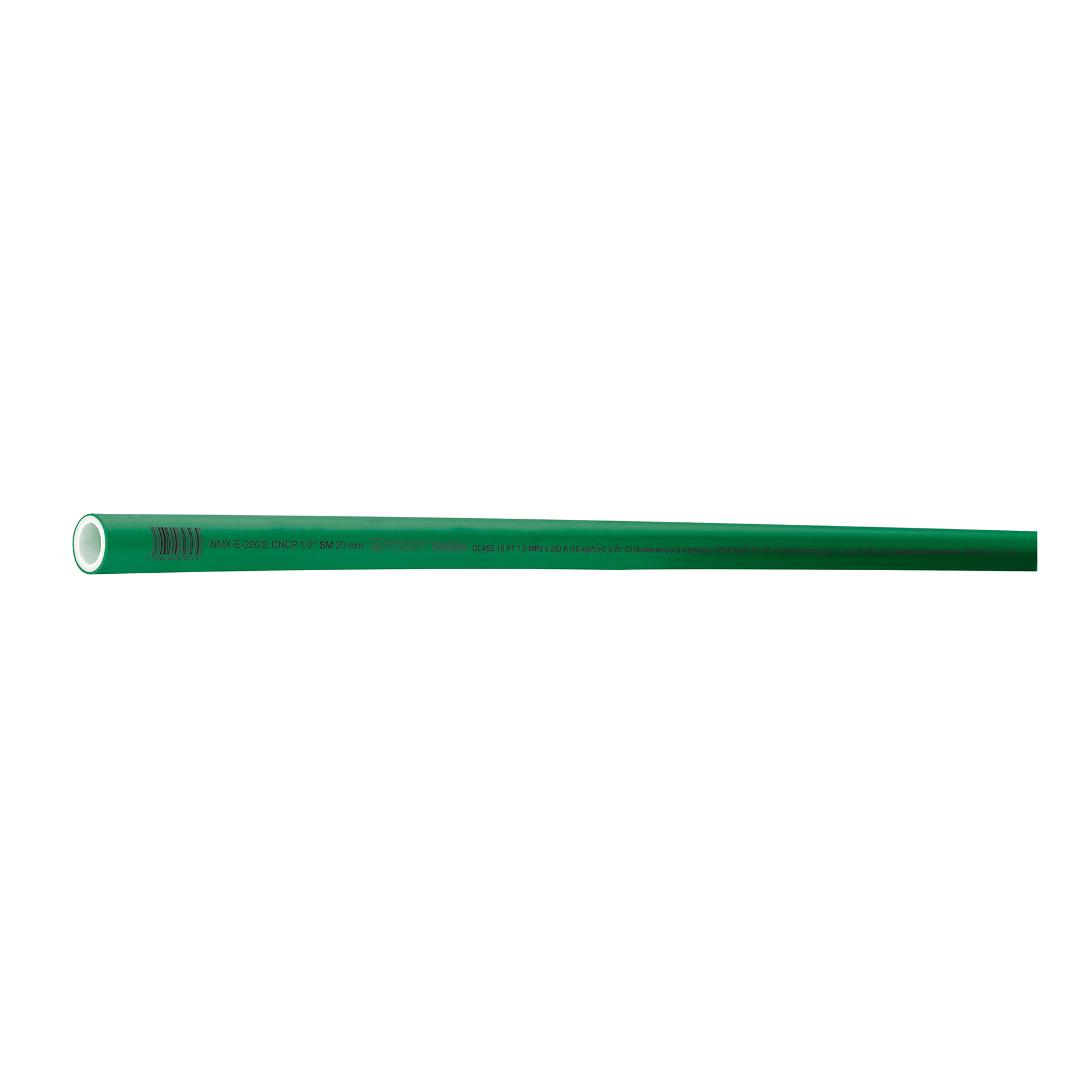 Tubo de 20mm (1/2') PPR hidráulico, 4m, 0.5kg, FOSET