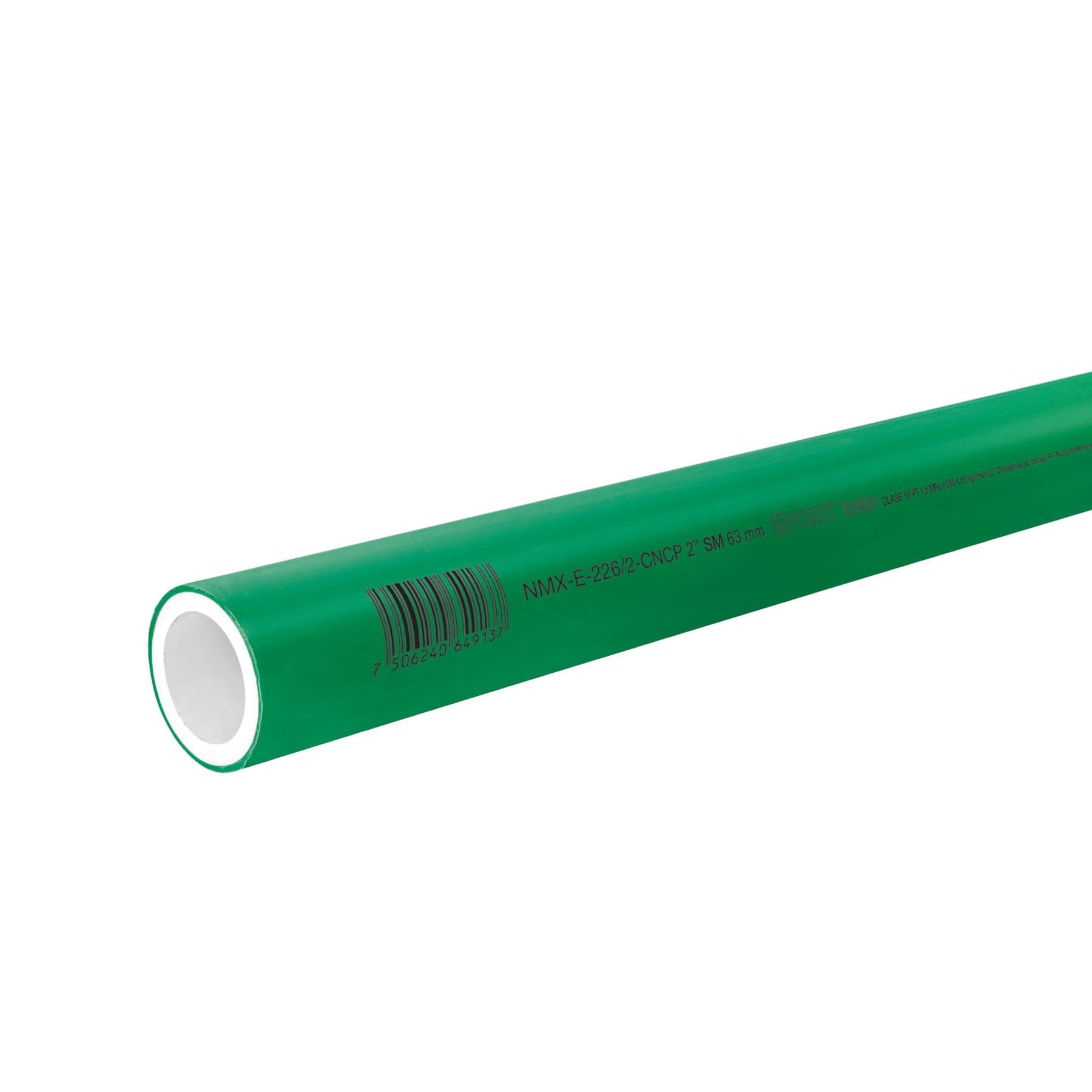 Tubo de 63mm (2') PPR hidráulico, 4m, 5.4kg, FOSET