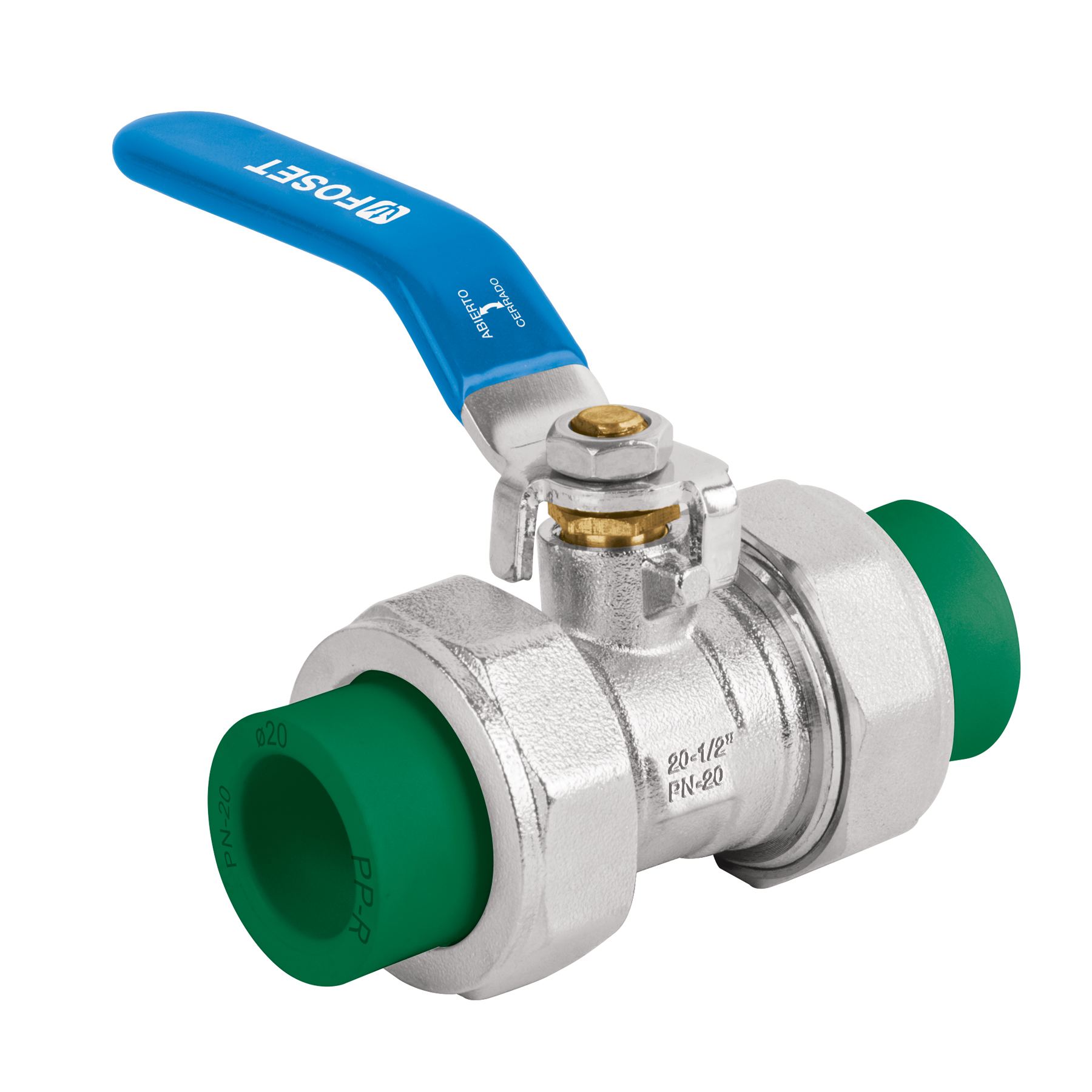 Válvula de esfera desmontable PPR, 1/2' (20mm), FOSET