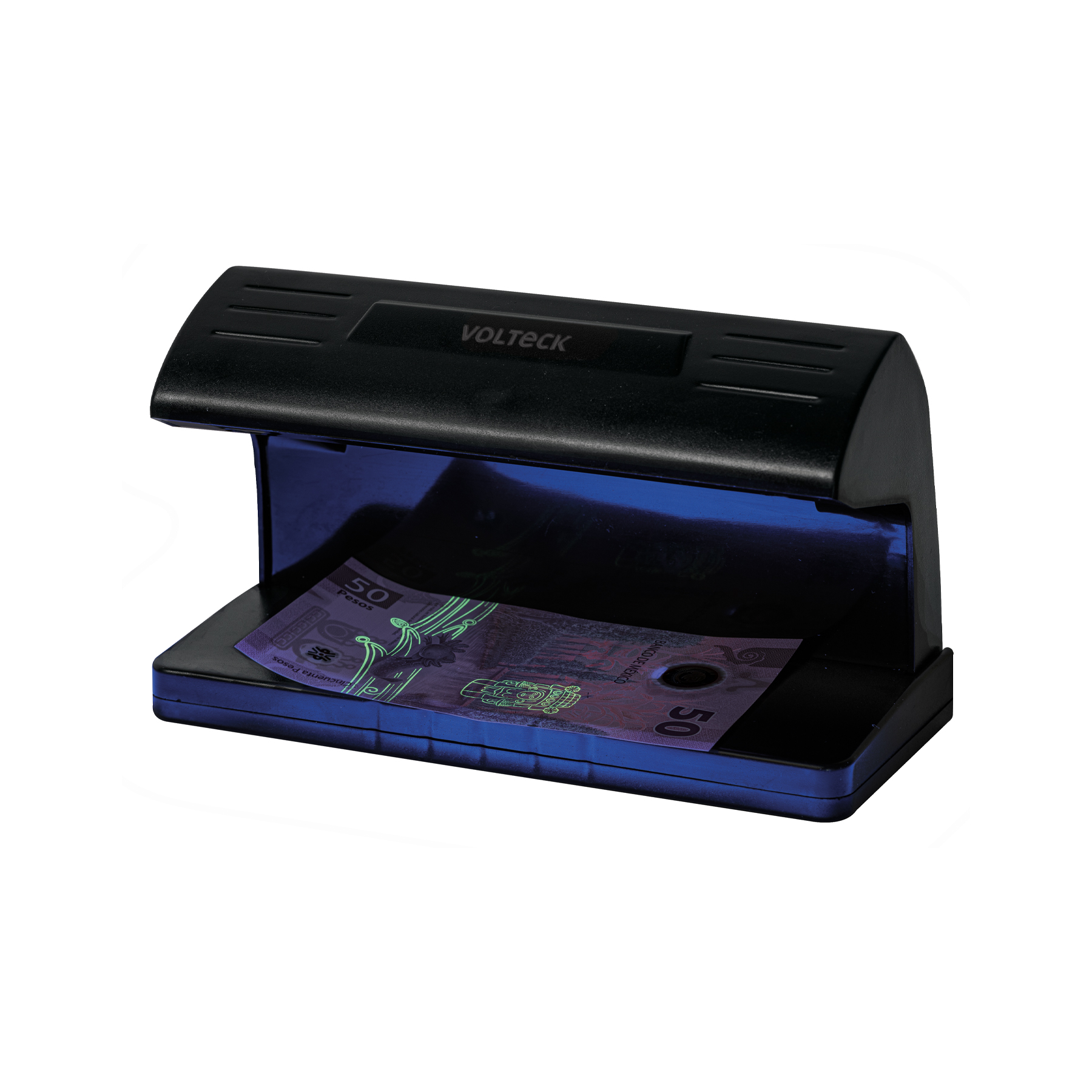 Detector de billetes falsos con doble lámpara, VOLTECK