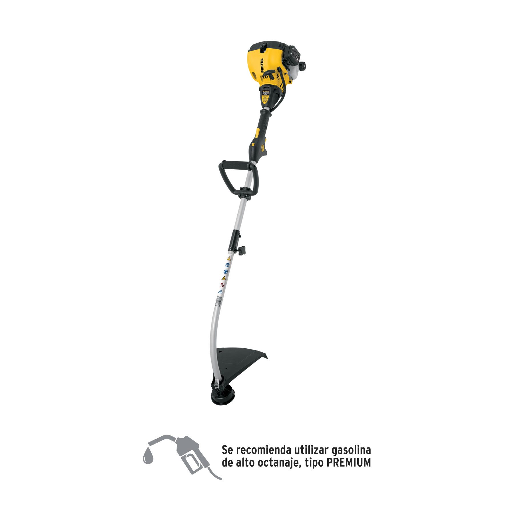 Desbrozadora a gasolina 25cc mango tipo 'D', 17'corte, curva