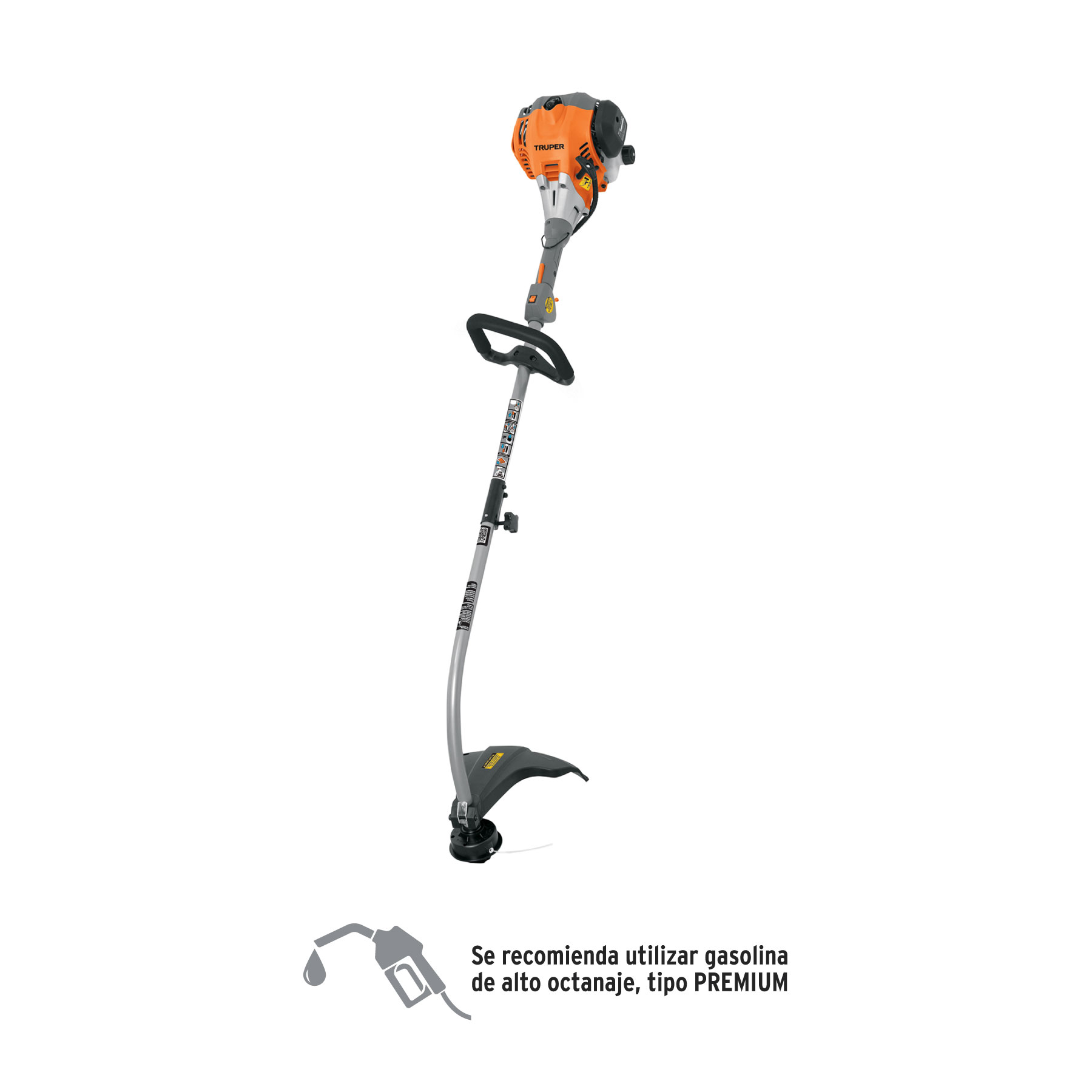 Desbrozadora a gasolina 30cc mango tipo 'D', 17'corte, curva