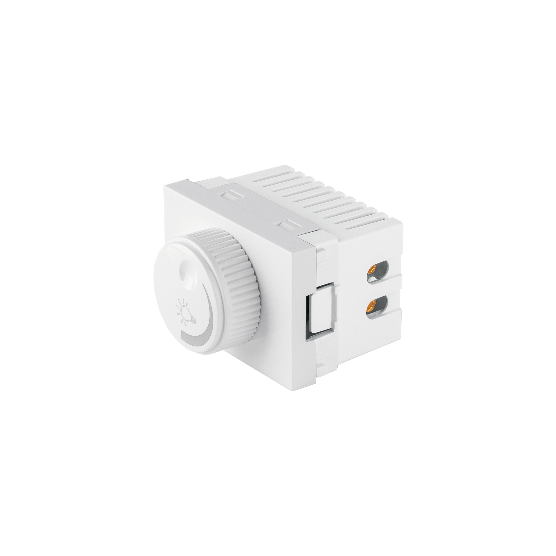 Dimmer giratorio blanco de 1.5 módulos, línea Lisboa