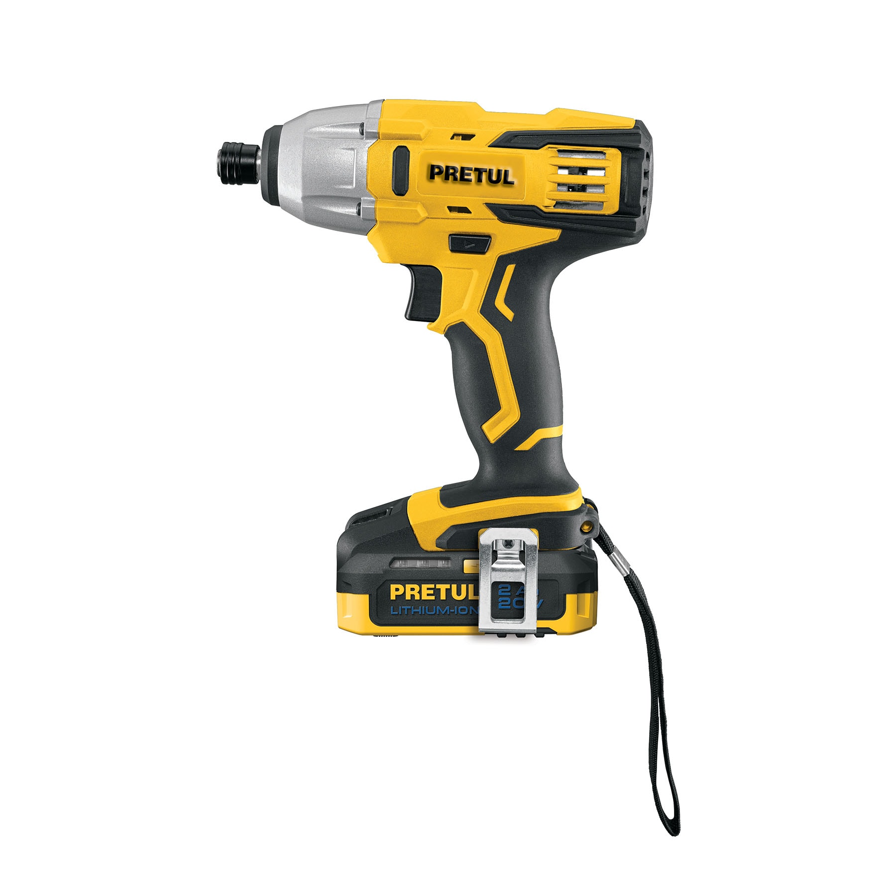 Destornillador de impacto 1/4', 20V, 1 batería 2Ah, PRETUL