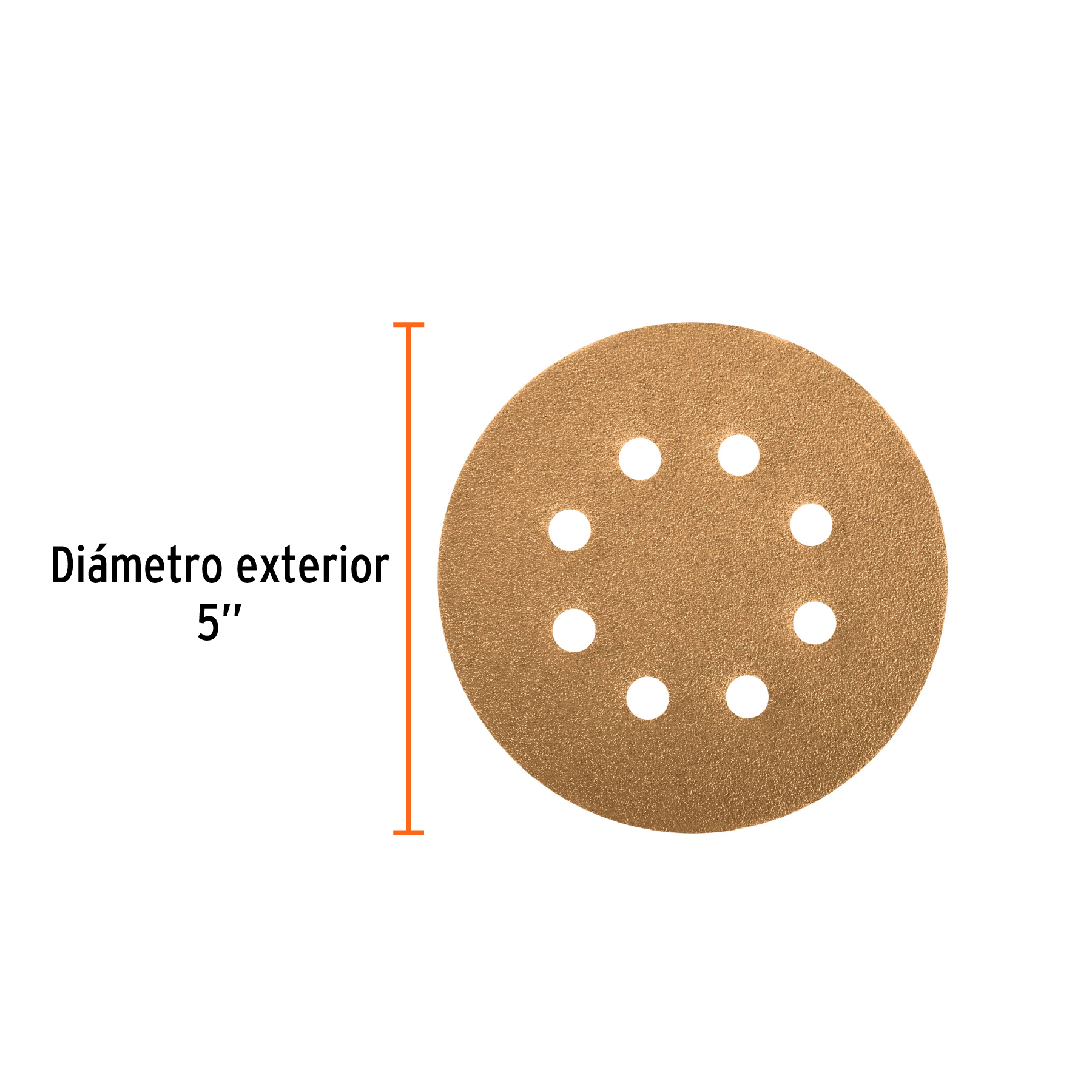 Paquete c/5 discos de lija 5' grano 120, 8 perforaciones - Imagen 3