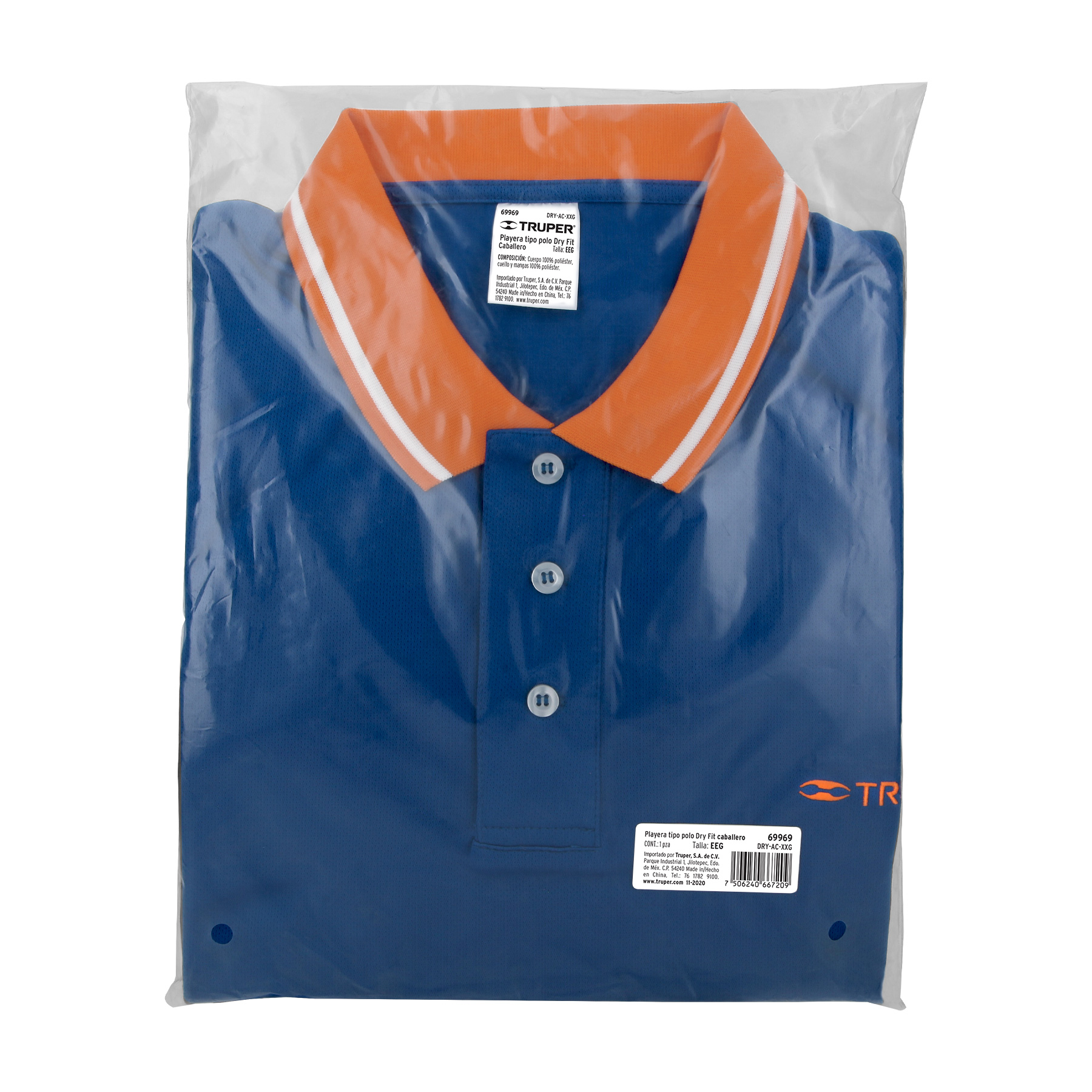 Playera polo performance para hombre, azul, EEG, Truper - Imagen 6