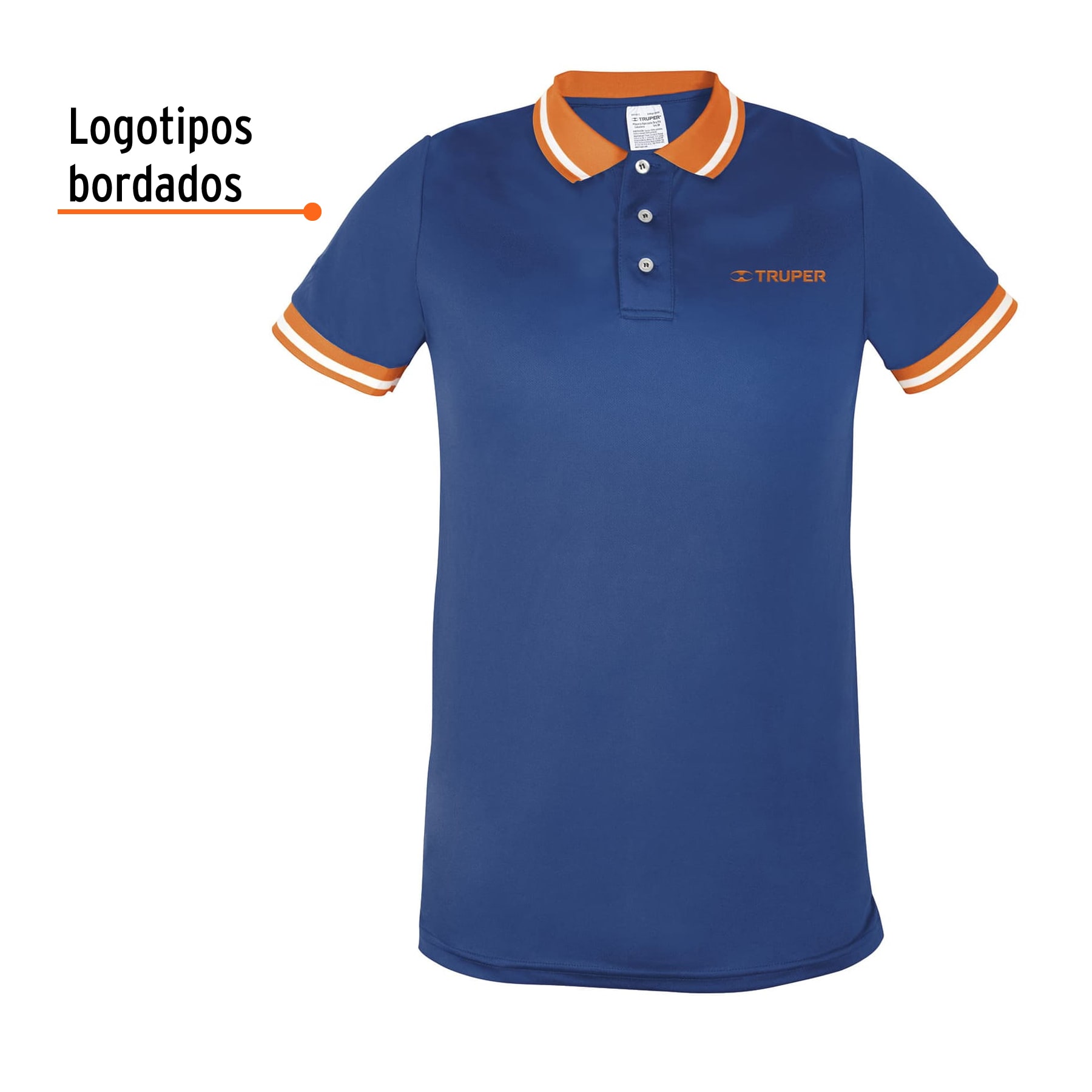 Playera polo performance para hombre, azul, EEG, Truper - Imagen 2