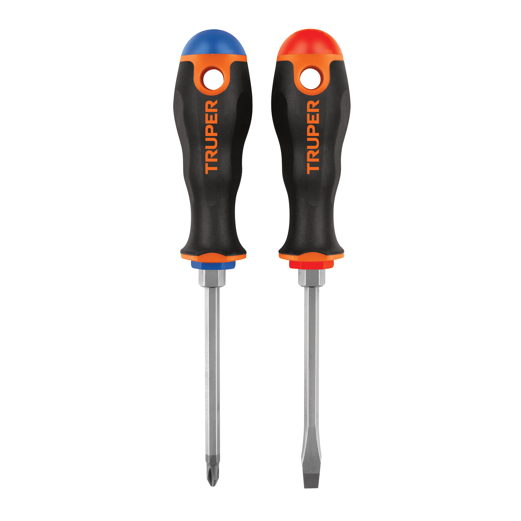 Dúo de desarmadores 1/4' x 4' mango Comfort Grip, Truper