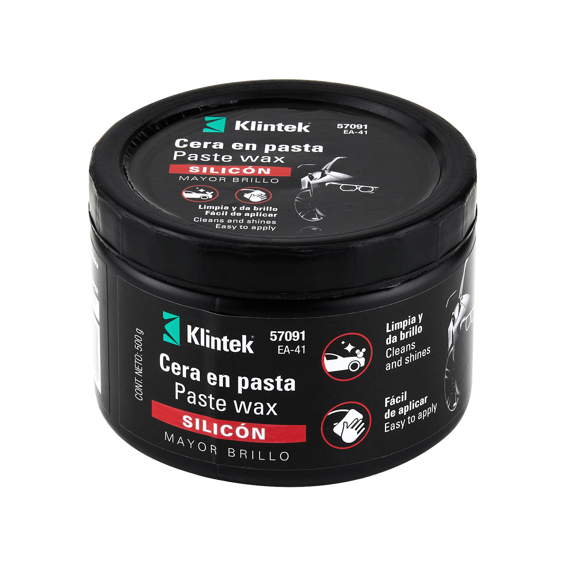 Cera en pasta de silicón para auto, 500 g, KLINTEK