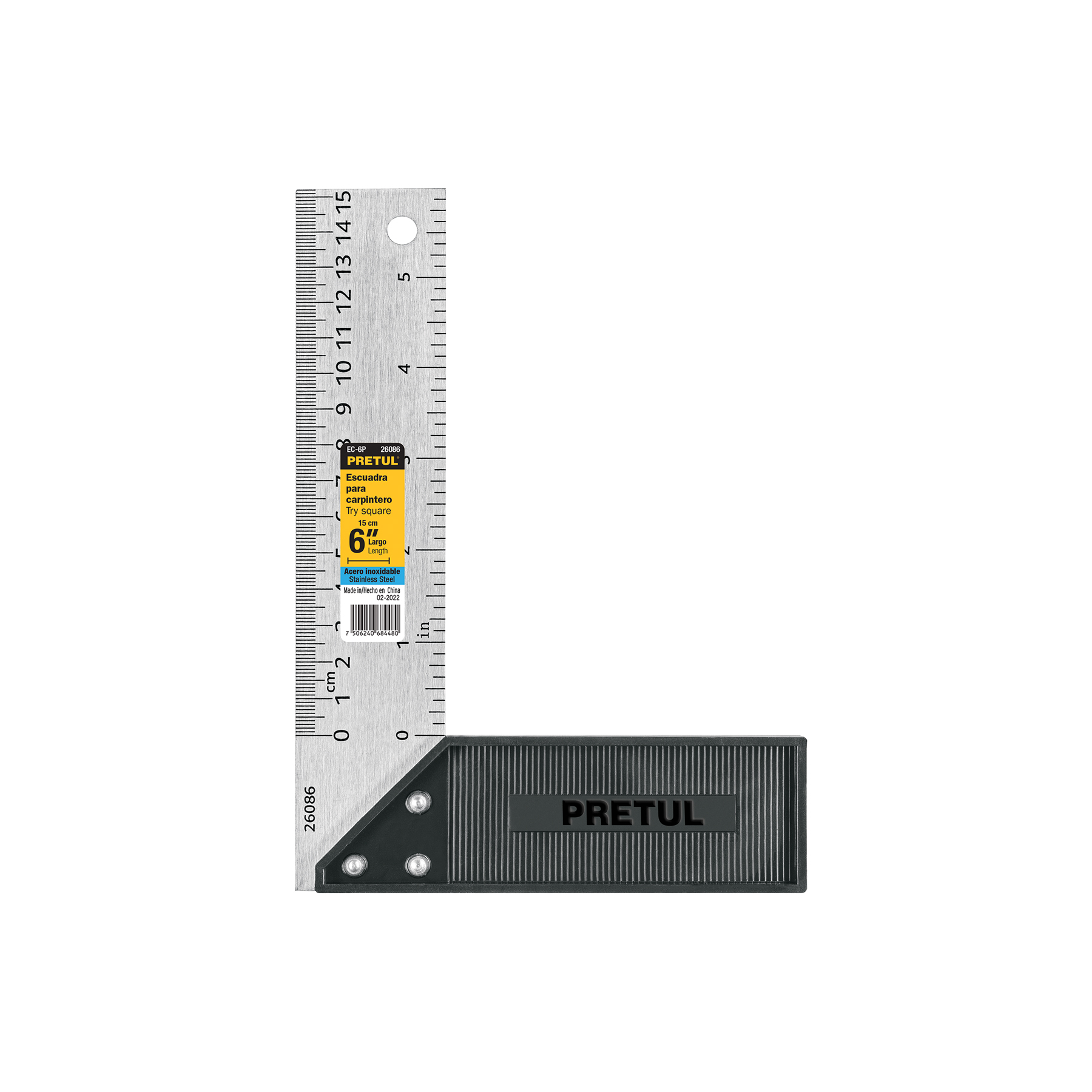 Escuadra 6' para carpintero, Pretul