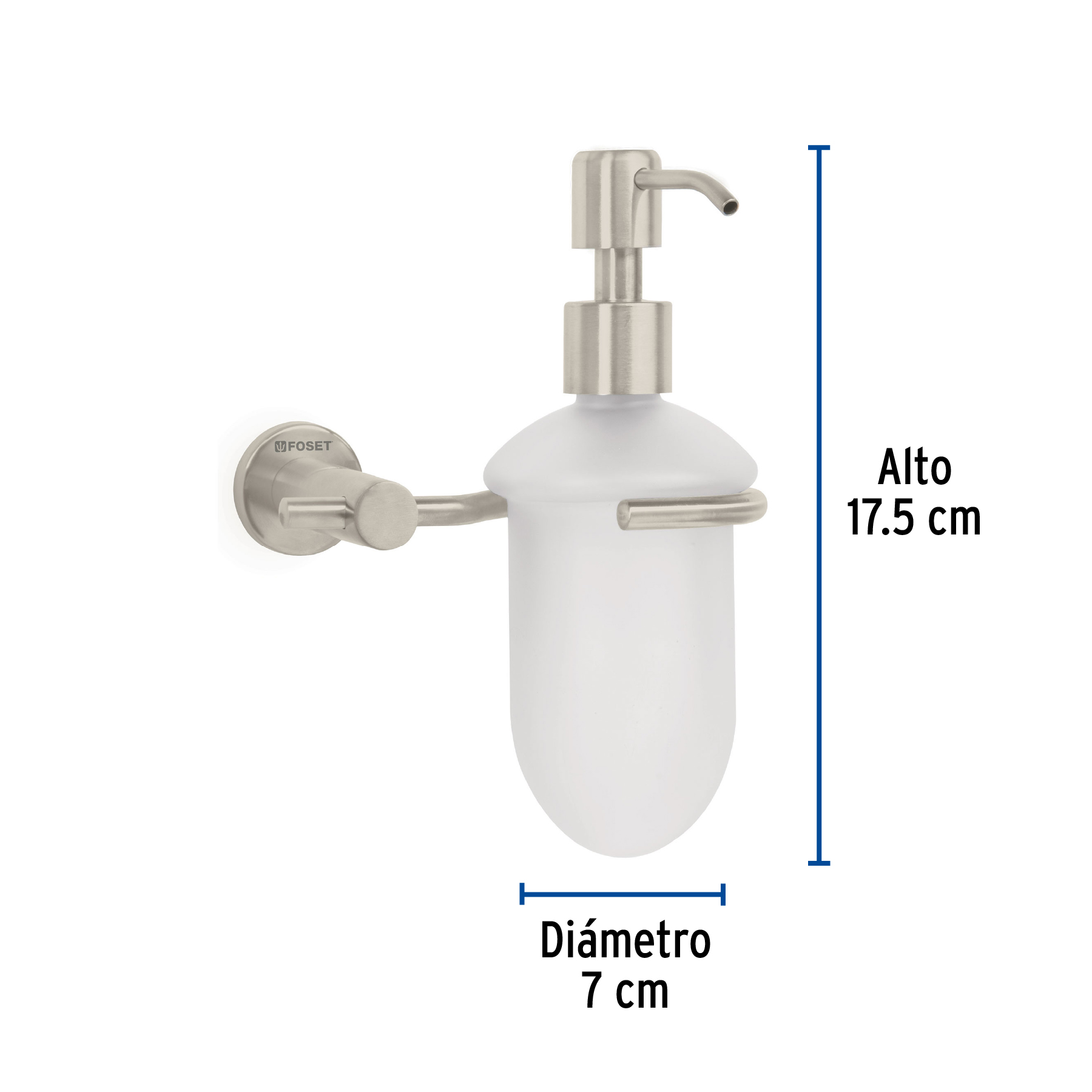 Dispensador de jabón a pared en acabado satín, Foset Element - Imagen 3