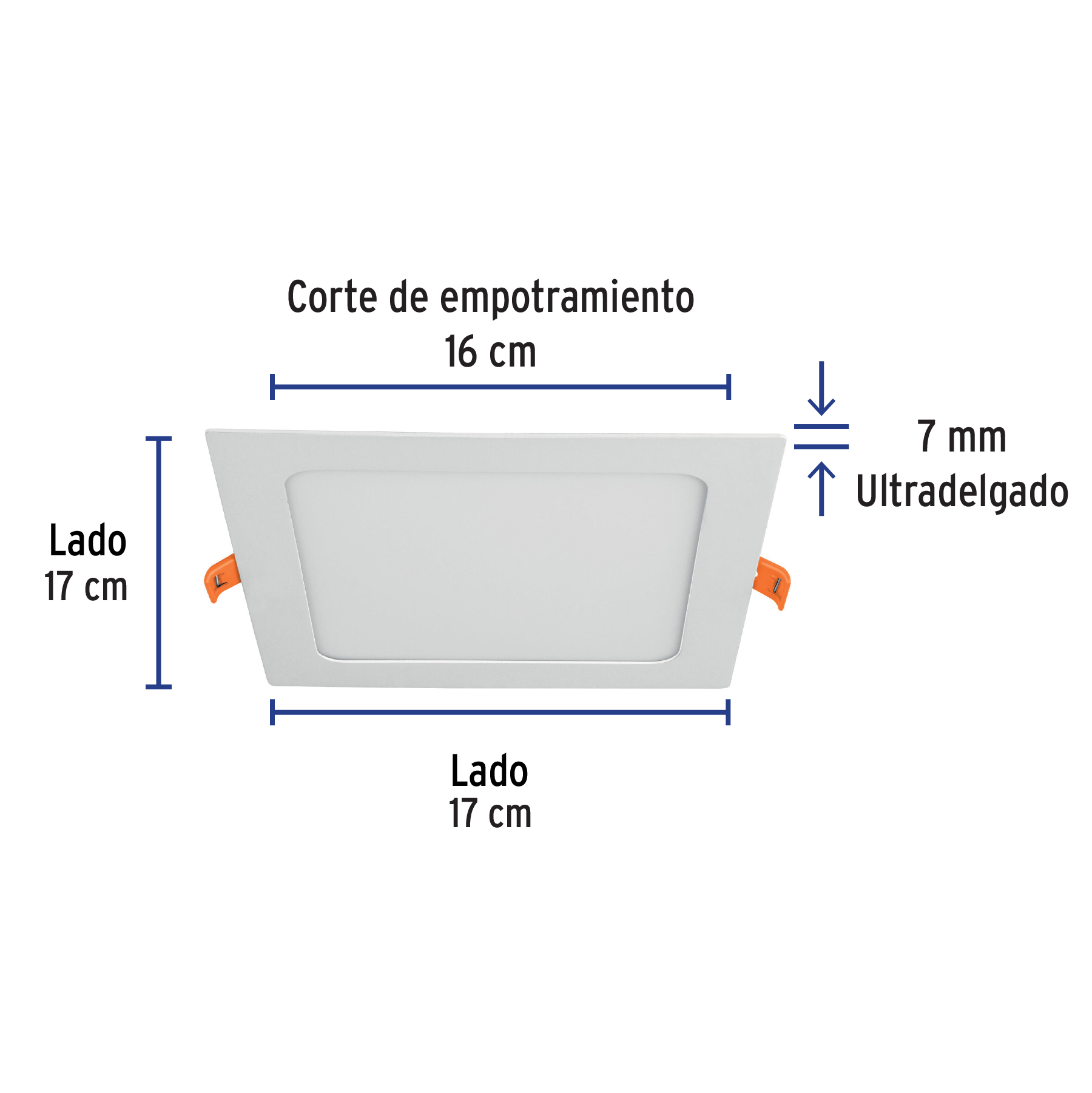 Luminario LED plafón 12W 3000K ultradelgado cuadrado VOLTECK - Imagen 3