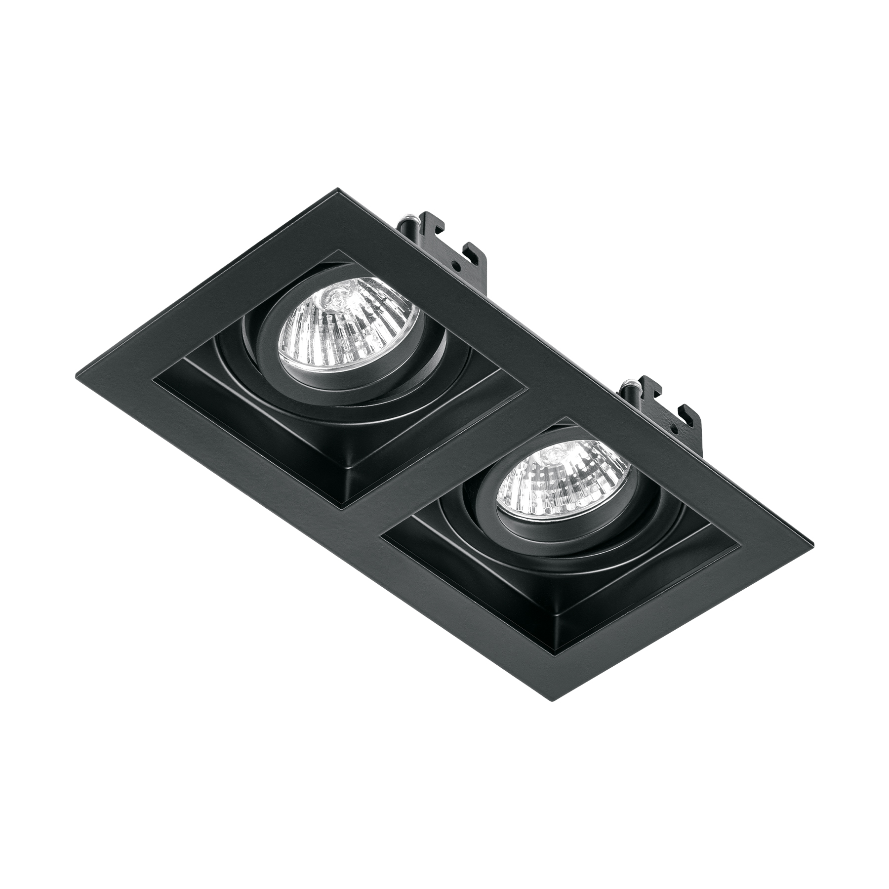 Luminario empotrable con 2 spots dirigibles, negro, VOLTECK