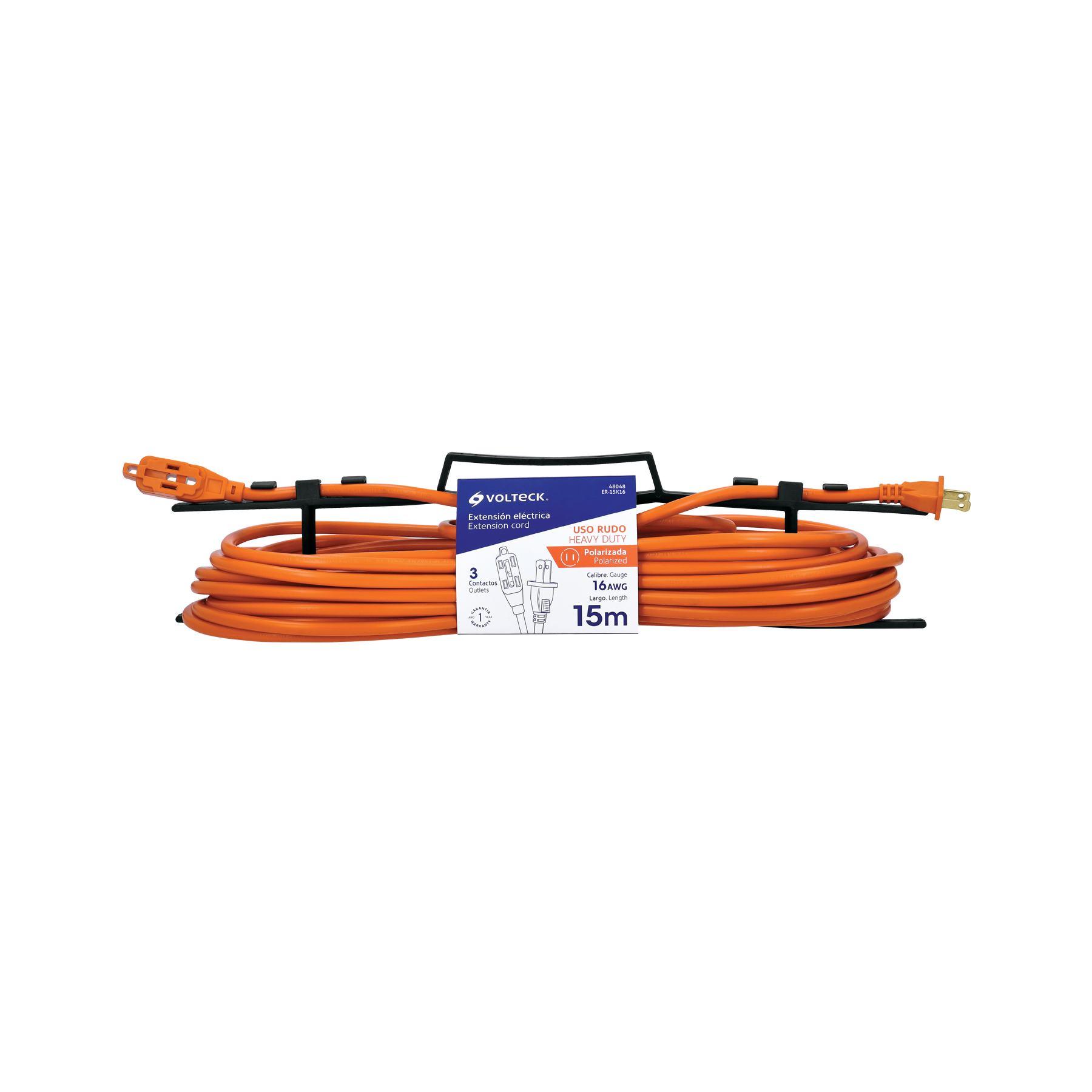 Extensión eléctrica de uso rudo 15 m 2x16 AWG, Volteck - Imagen 4