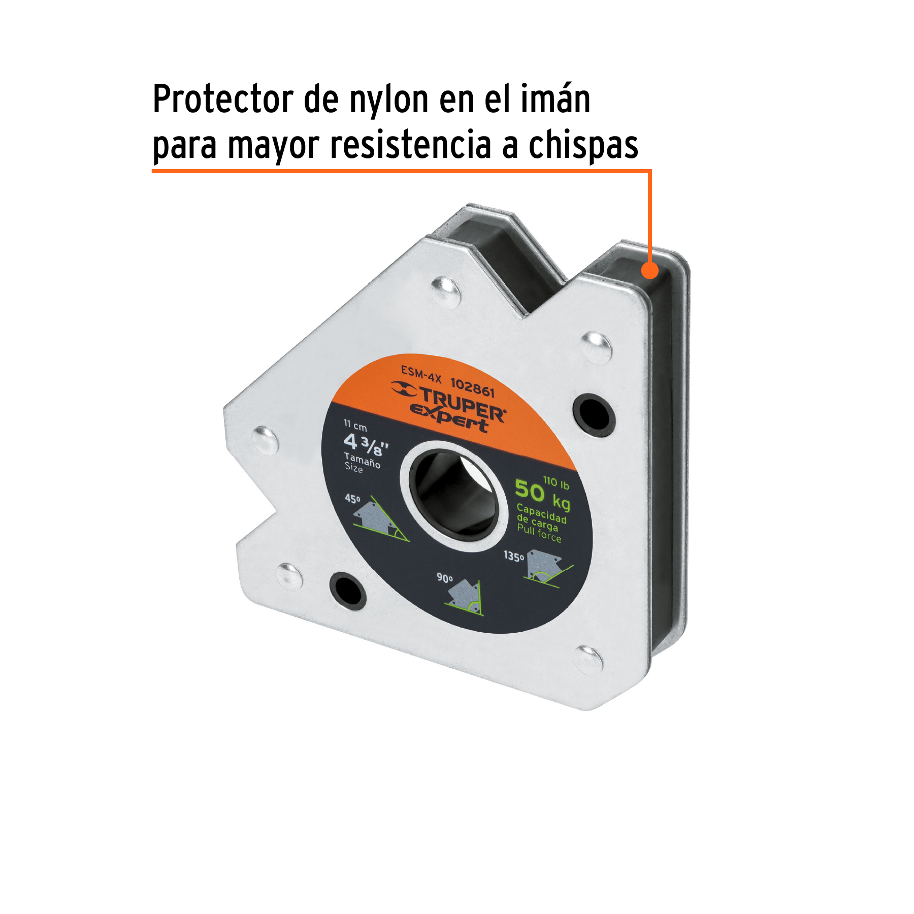 Escuadra magnética p/soldar, 4-3/8', capacidad 50 kg, EXPERT - Imagen 2
