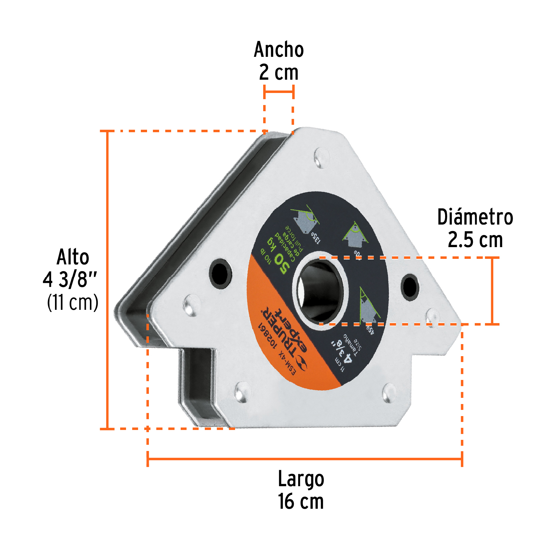 Escuadra magnética p/soldar, 4-3/8', capacidad 50 kg, EXPERT - Imagen 3