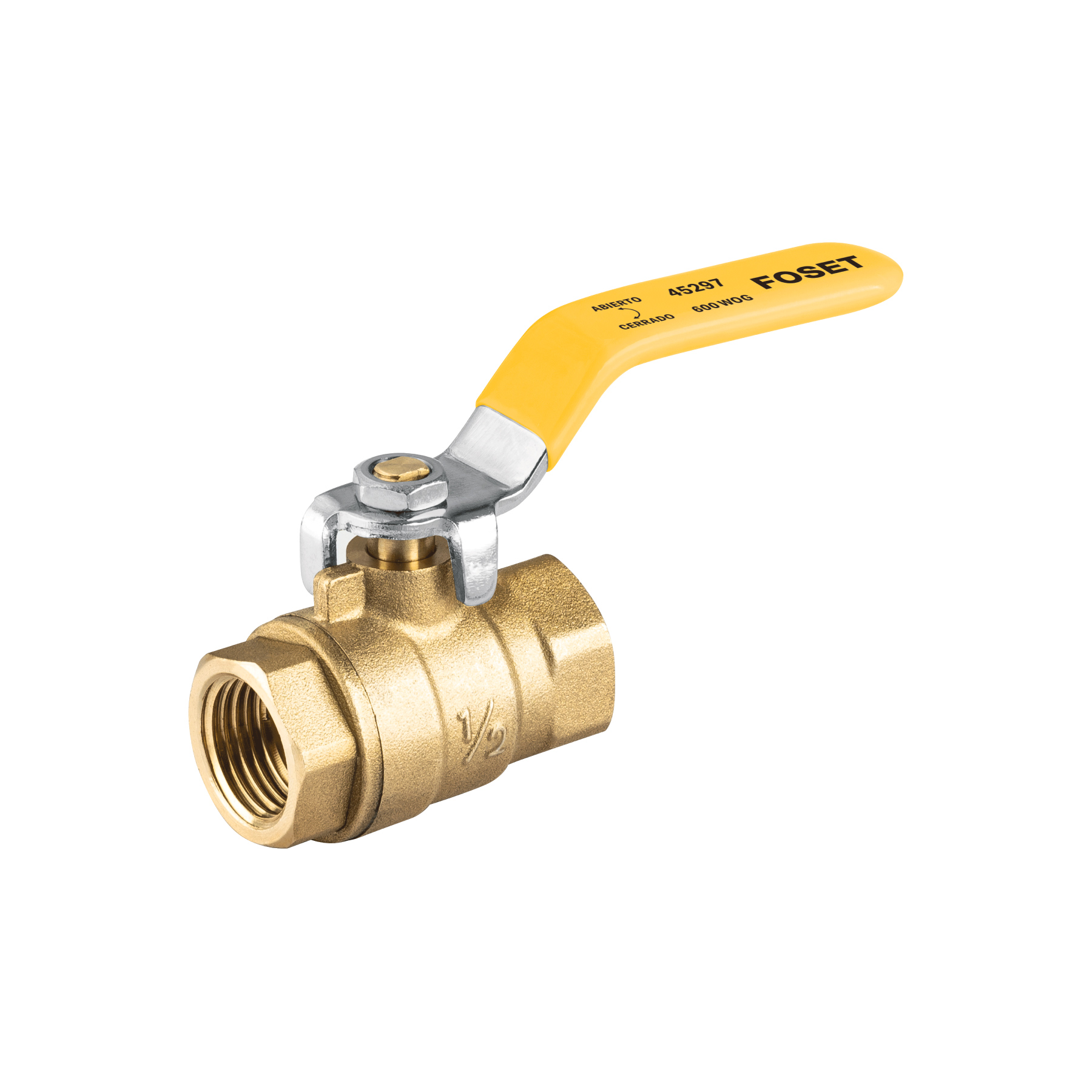 Válvula de esfera para gas, roscable, 1/2', alta presión