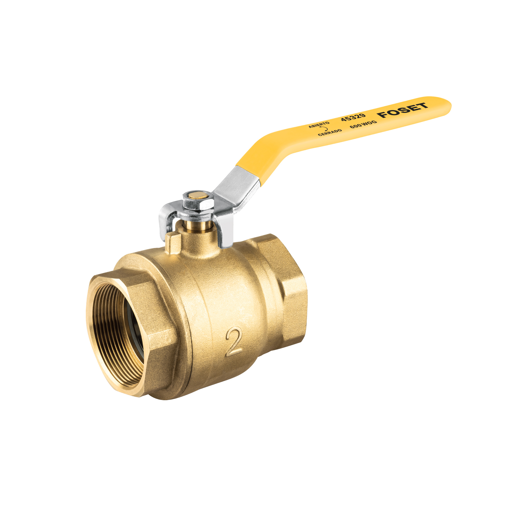 Válvula de esfera para gas, roscable, 2', alta presión