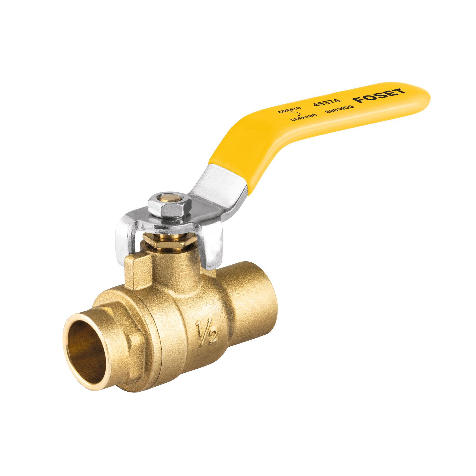 Válvula de esfera para gas, soldable, 1/2', alta presión