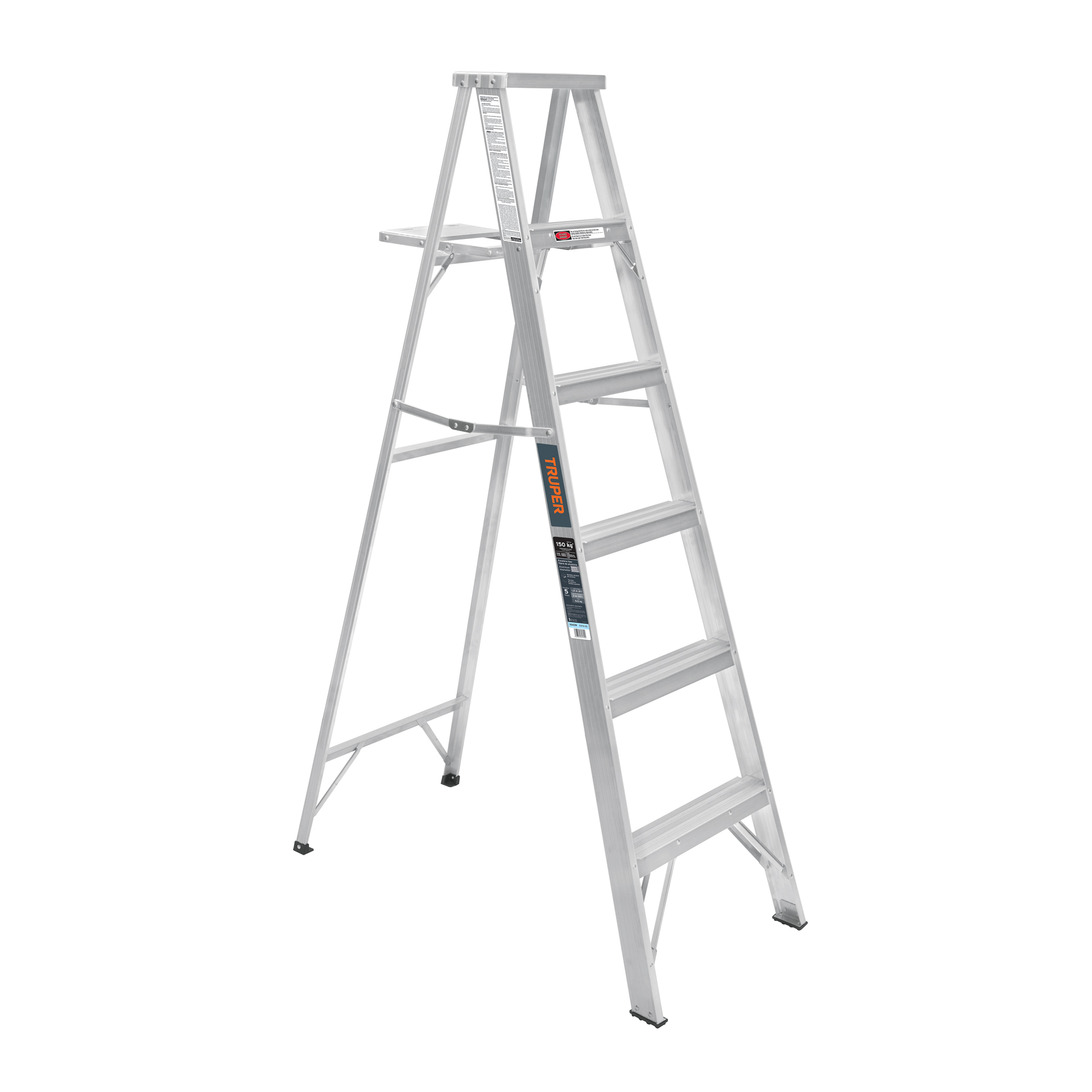 Escalera de tijera 100% aluminio tipo lll 5 peldaños, Truper