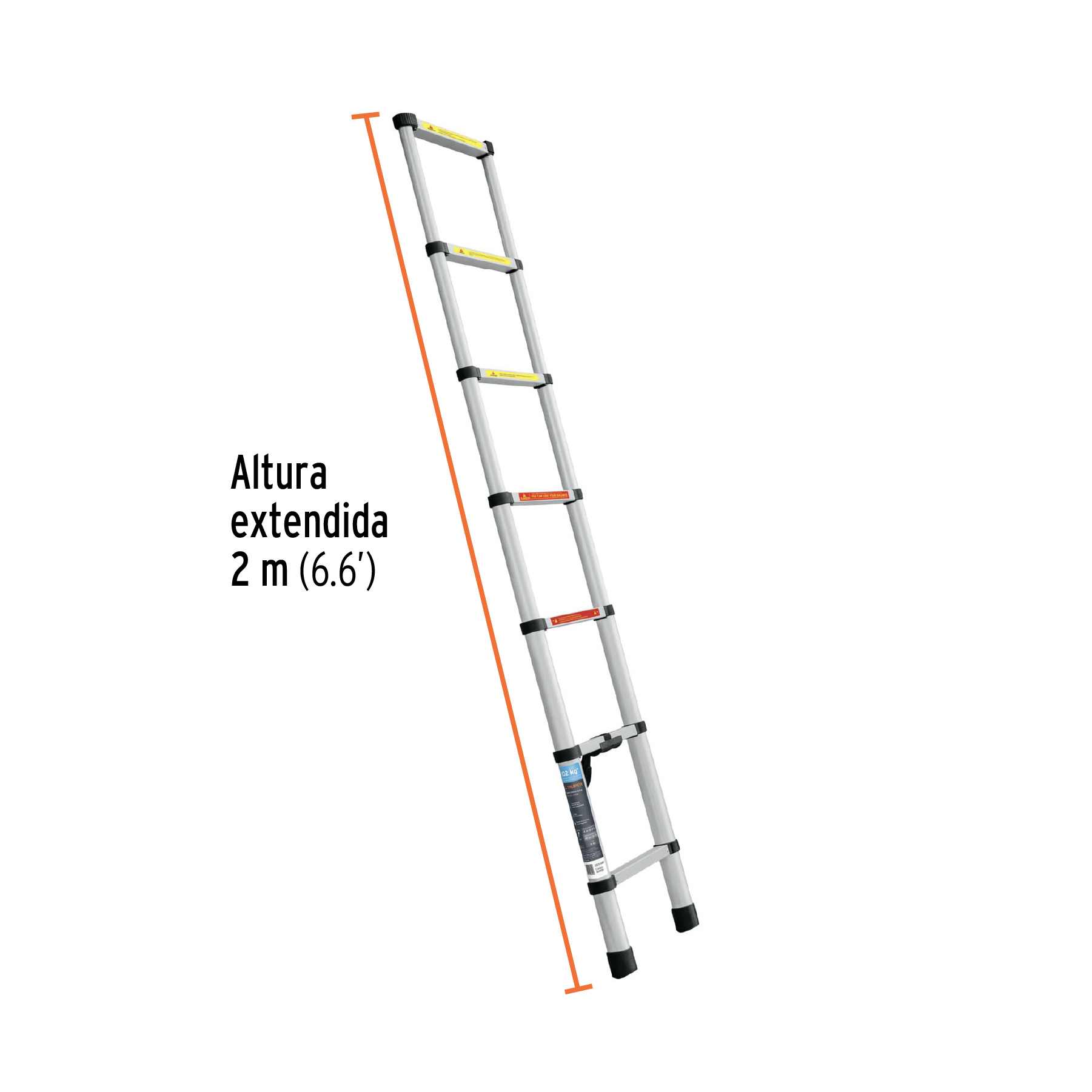 Escalera telescópica, 7 peldaños, tipo II, capacidad 102kg - Imagen 3