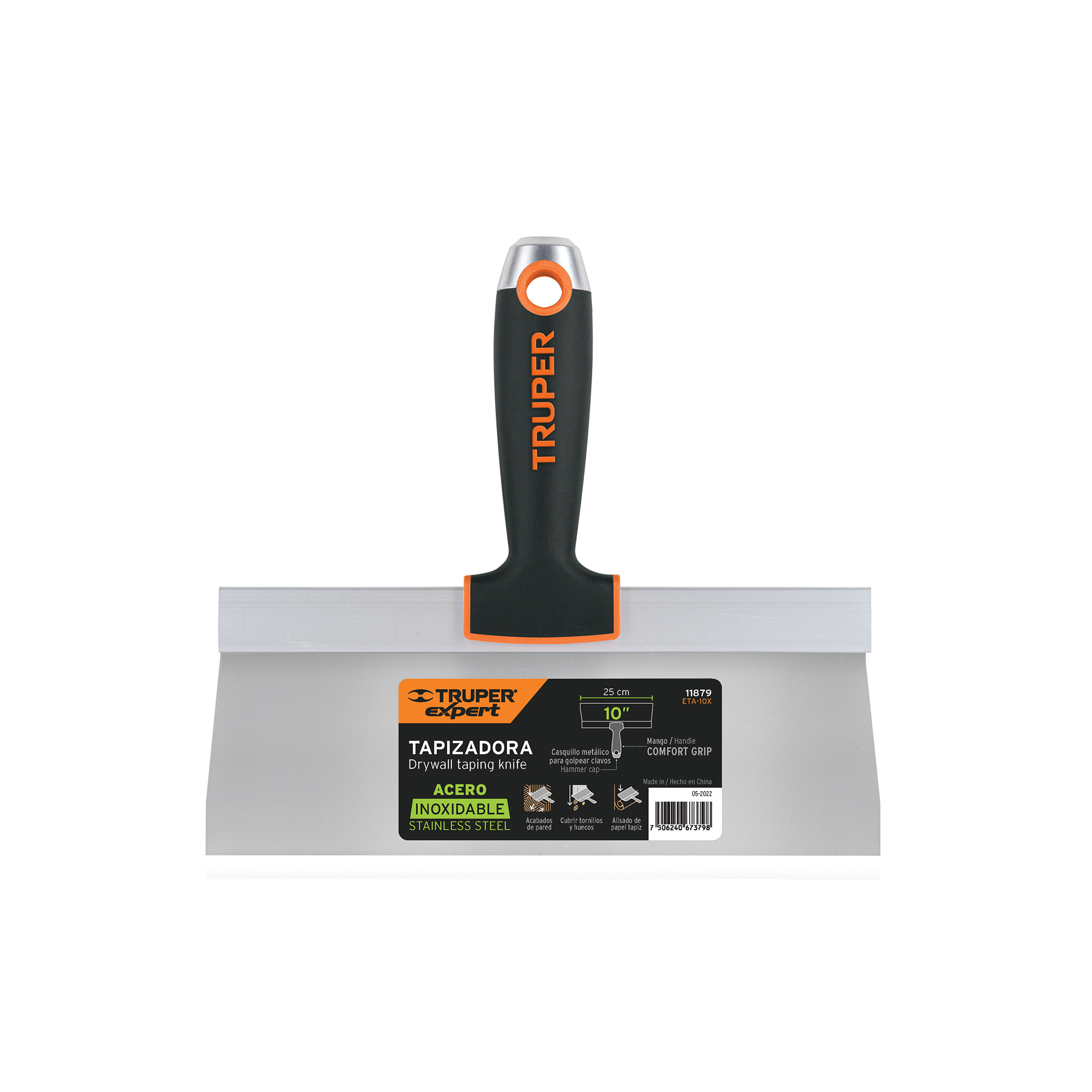 Espátula tapizadora de 10' acero inoxidable, Truper Expert