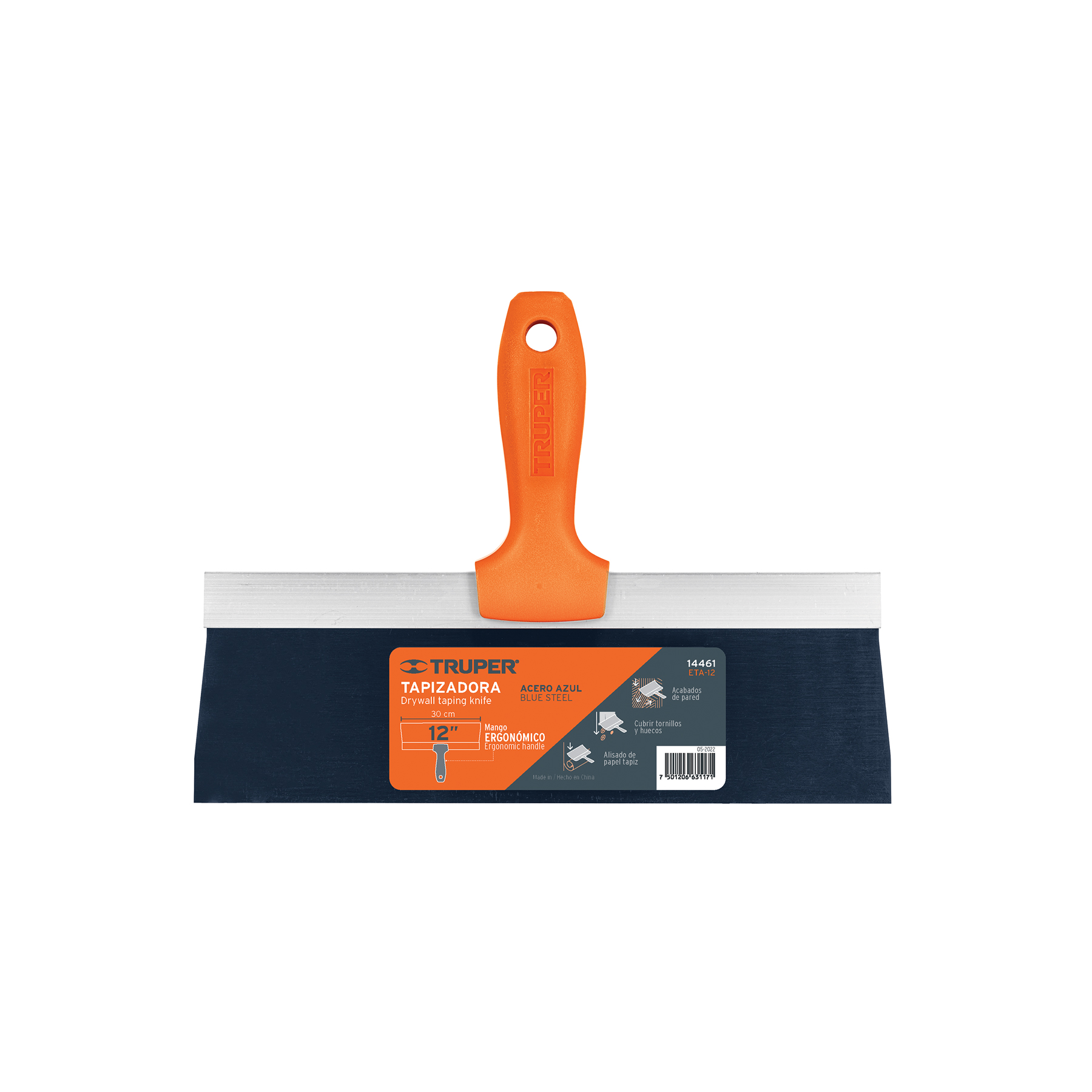 Espátula tapizadora de 12' acero al medio carbono, Truper