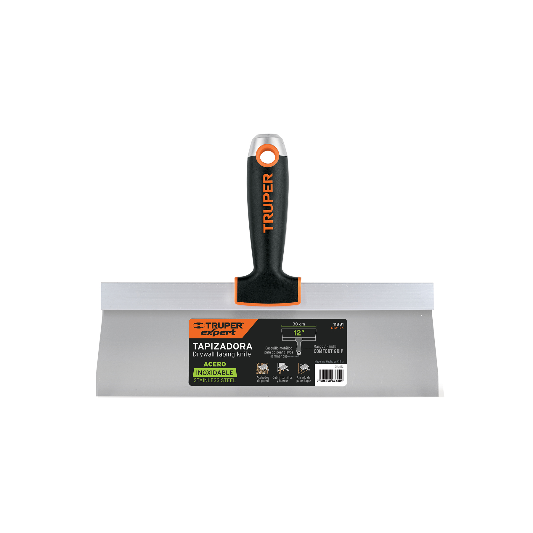Espátula tapizadora de 12' acero inoxidable, Truper Expert
