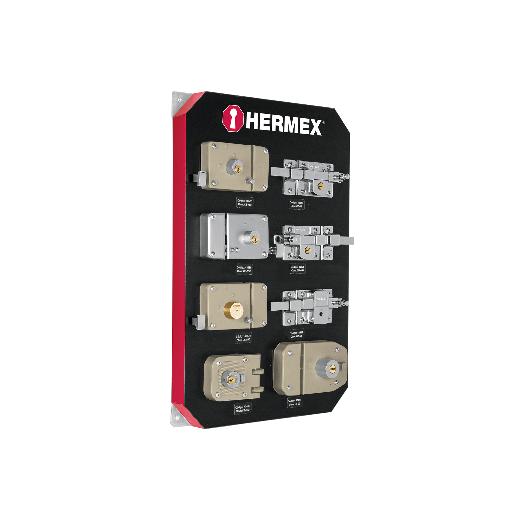 Exhibidor con cerraduras, HERMEX