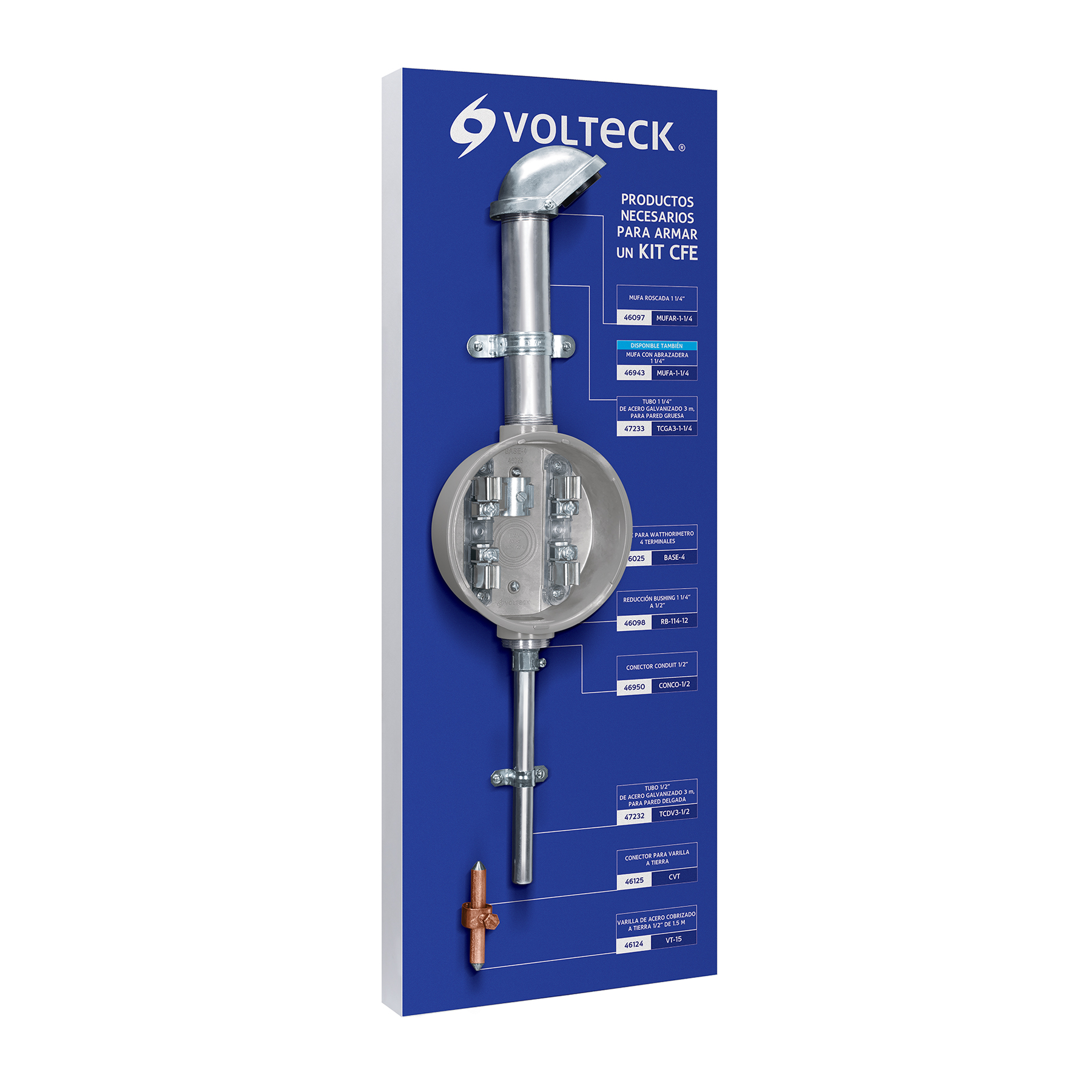 Tablero exhibidor de Kit CFE, Volteck