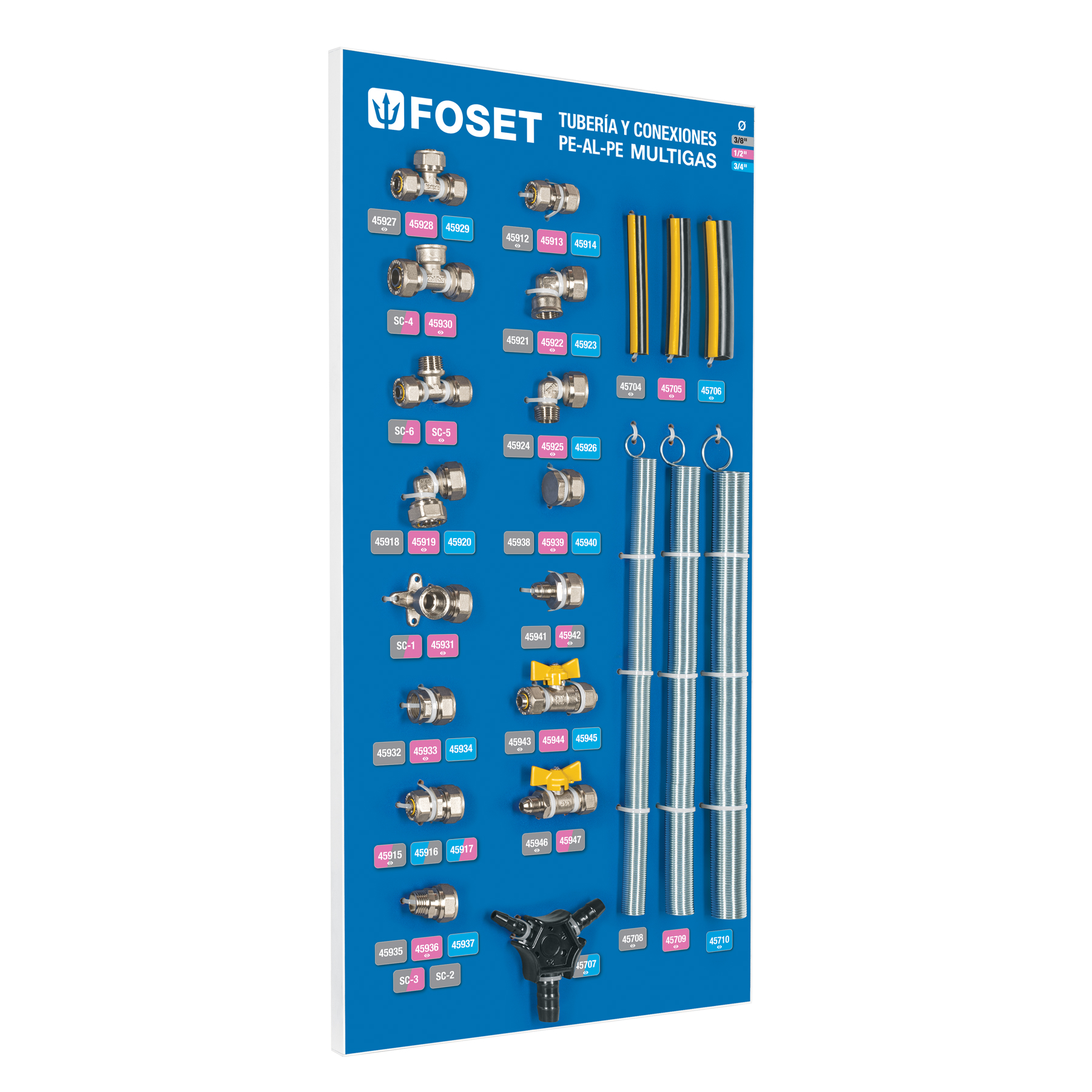 Exhibidor de conexiones PE-AL-PE, FOSET