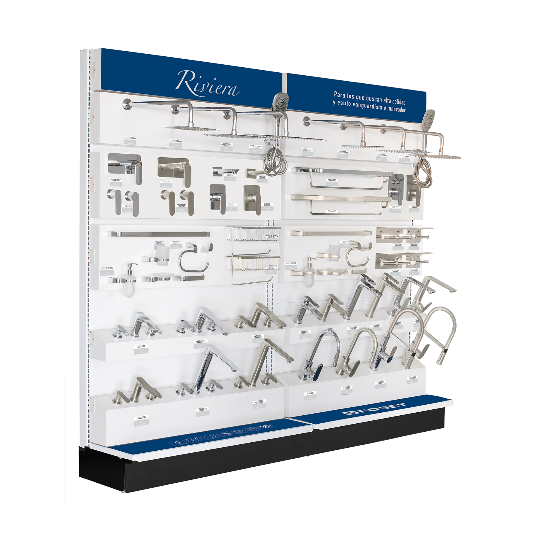 Exhibidor tipo góndola, Foset Riviera