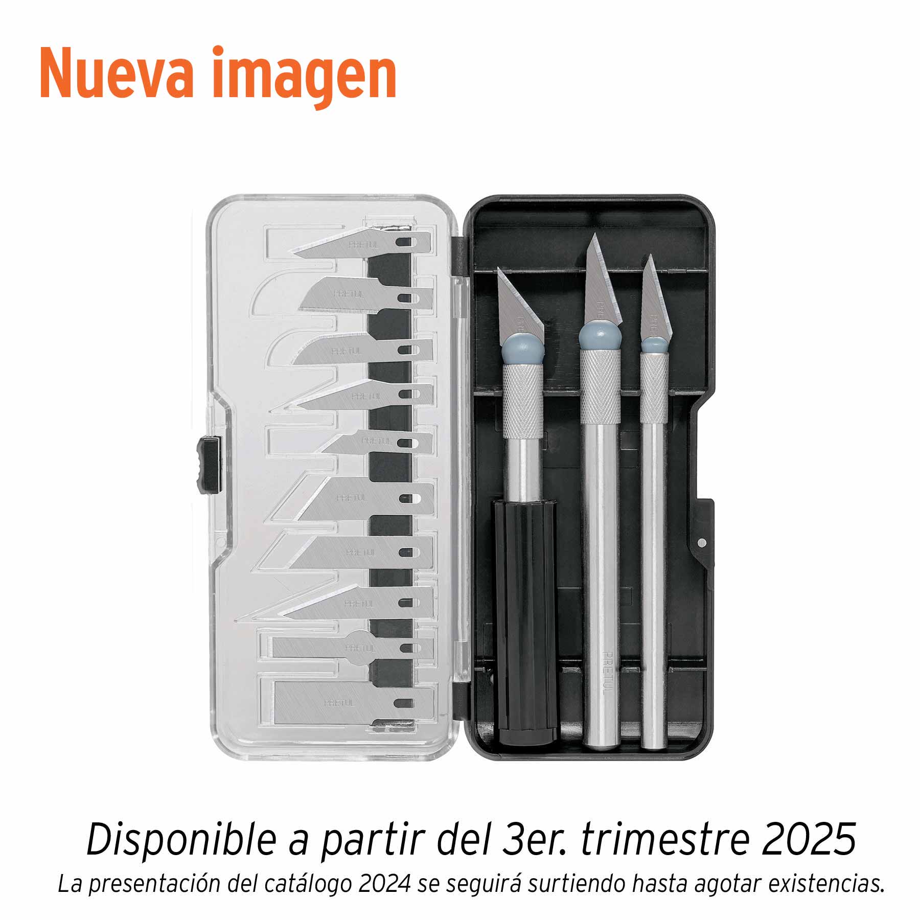 Juego de exactos con 13 cuchillas en estuche, PRETUL