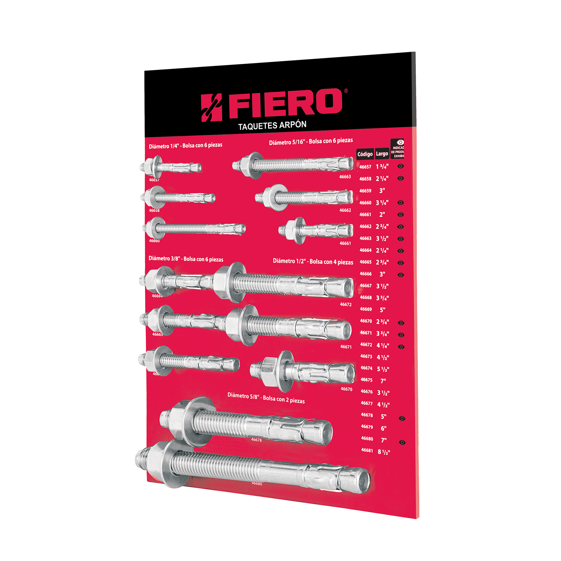 Exhibidor FIERO de taquetes arpón