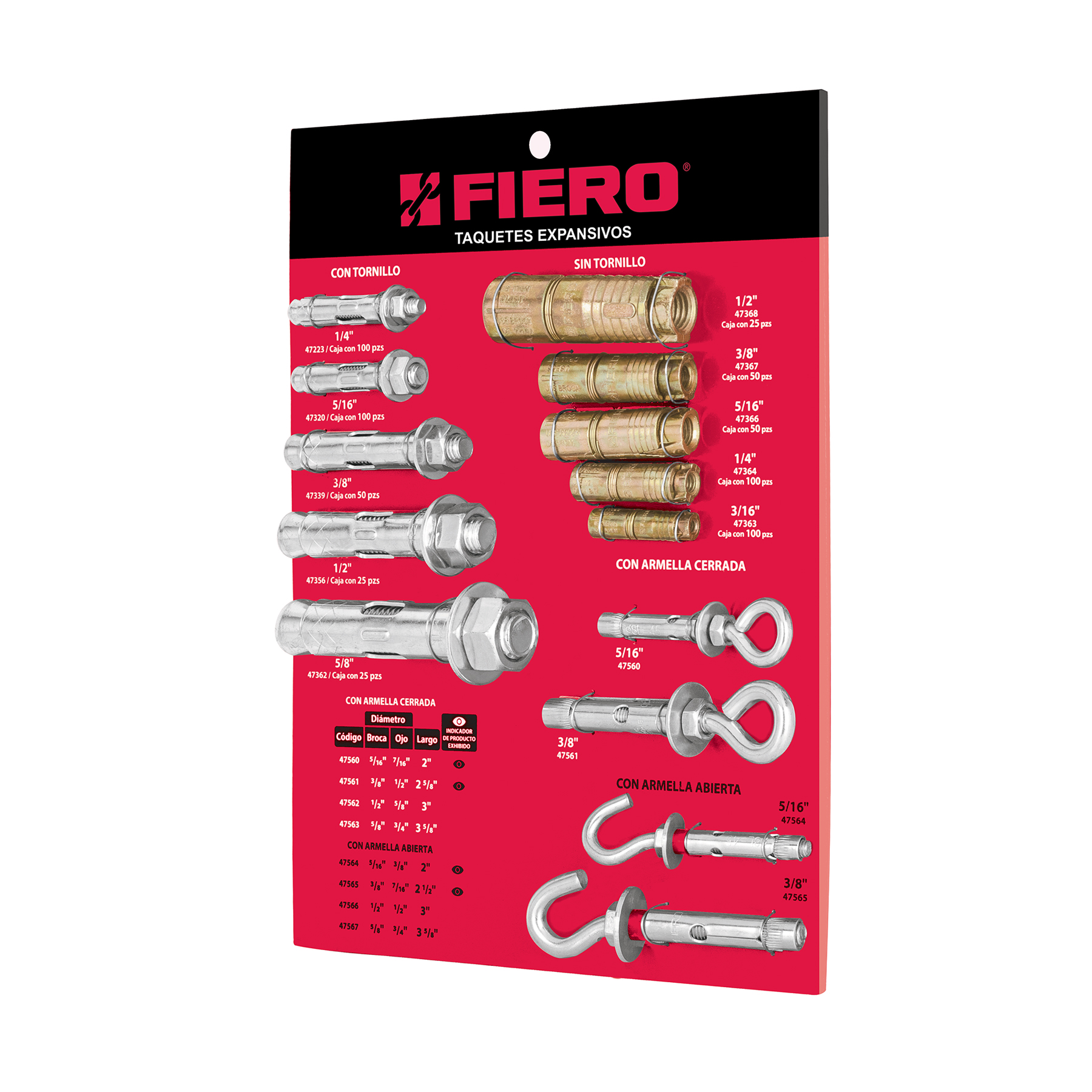 Exhibidor FIERO de taquetes expansivos