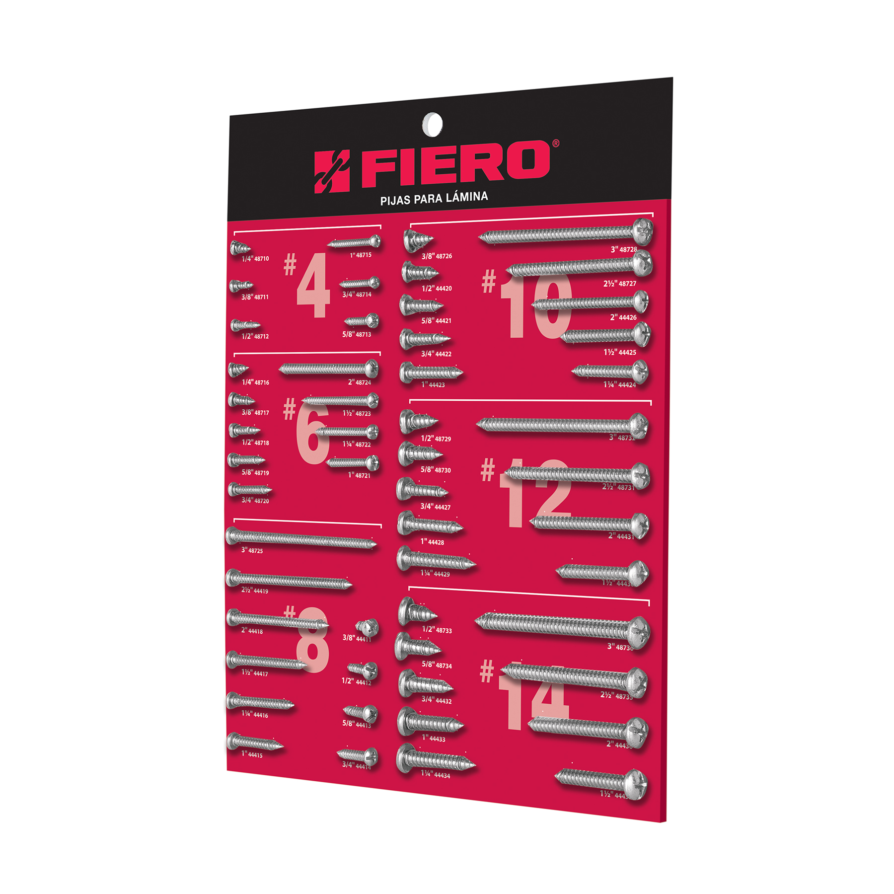 Exhibidor FIERO de pijas para lámina